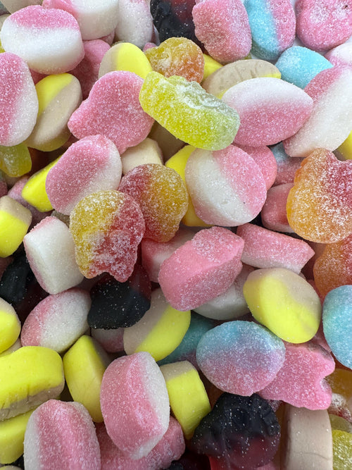 BUBS Mini Mix Candy – Banana Toffee, Sour Skulls, Fruity Ovals, Raspberry Skulls, Blueberry/Raspberry, Strawberry Vanilla, Raspberry/Black Licorice
