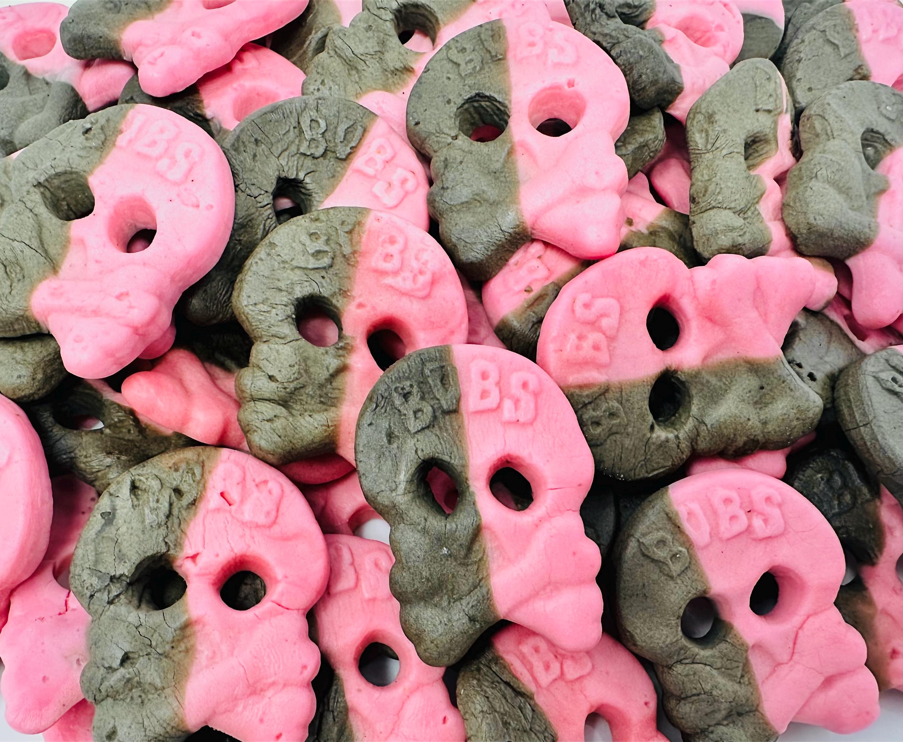 Bubs Swedish Raspberry Licorice Foam Skulls: Vegan Candy