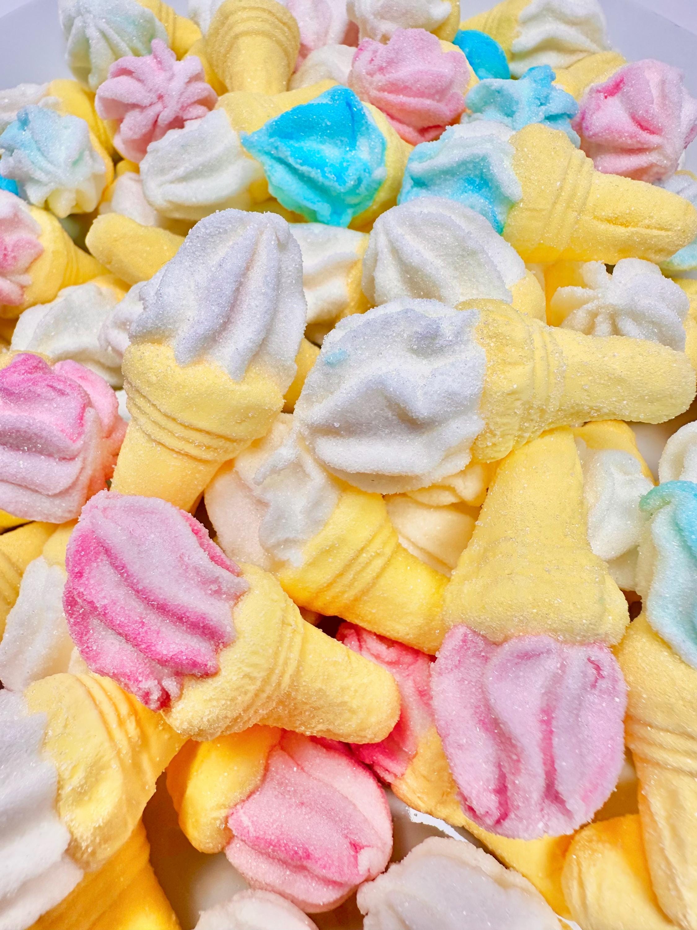 Sugar Coated Marshmallow Ice Cream Cones: Vanilla Flavored, Gluten-Free