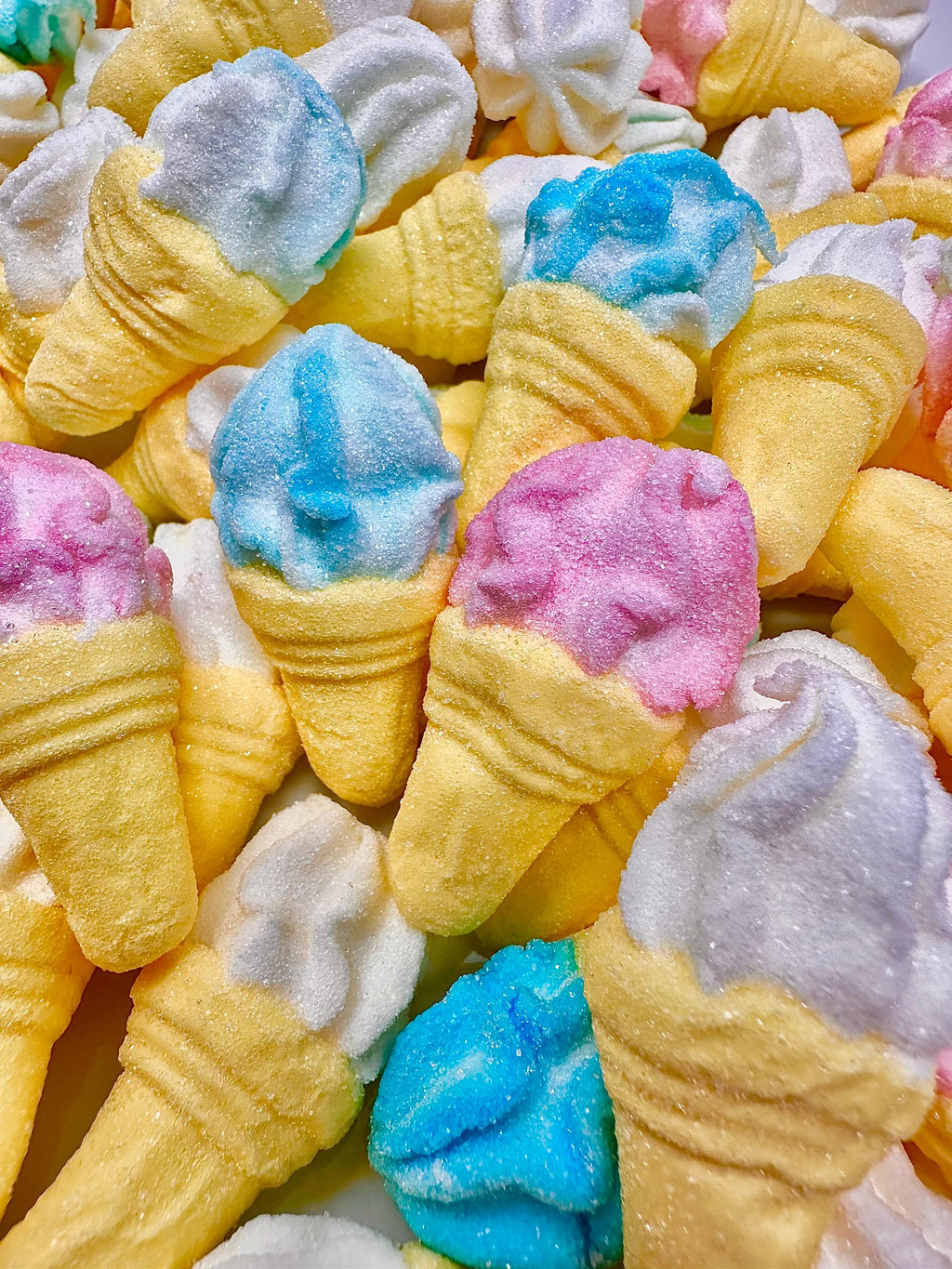 Sugar Coated Marshmallow Ice Cream Cones: Vanilla Flavored, Gluten-Free