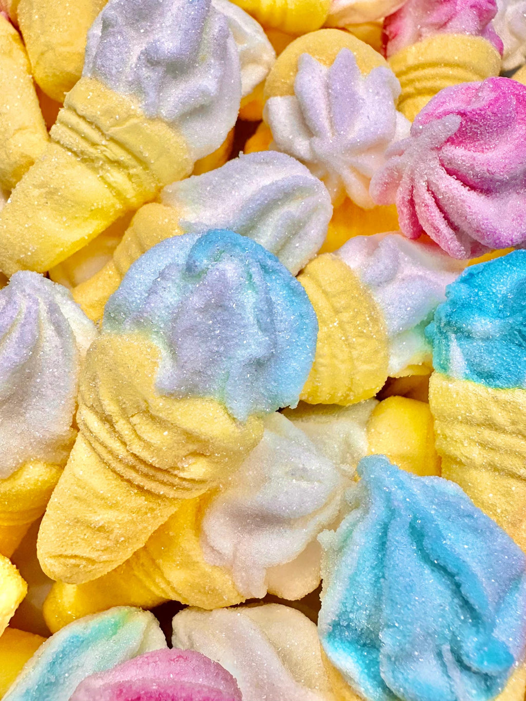 Sugar Coated Marshmallow Ice Cream Cones: Vanilla Flavored, Gluten-Free