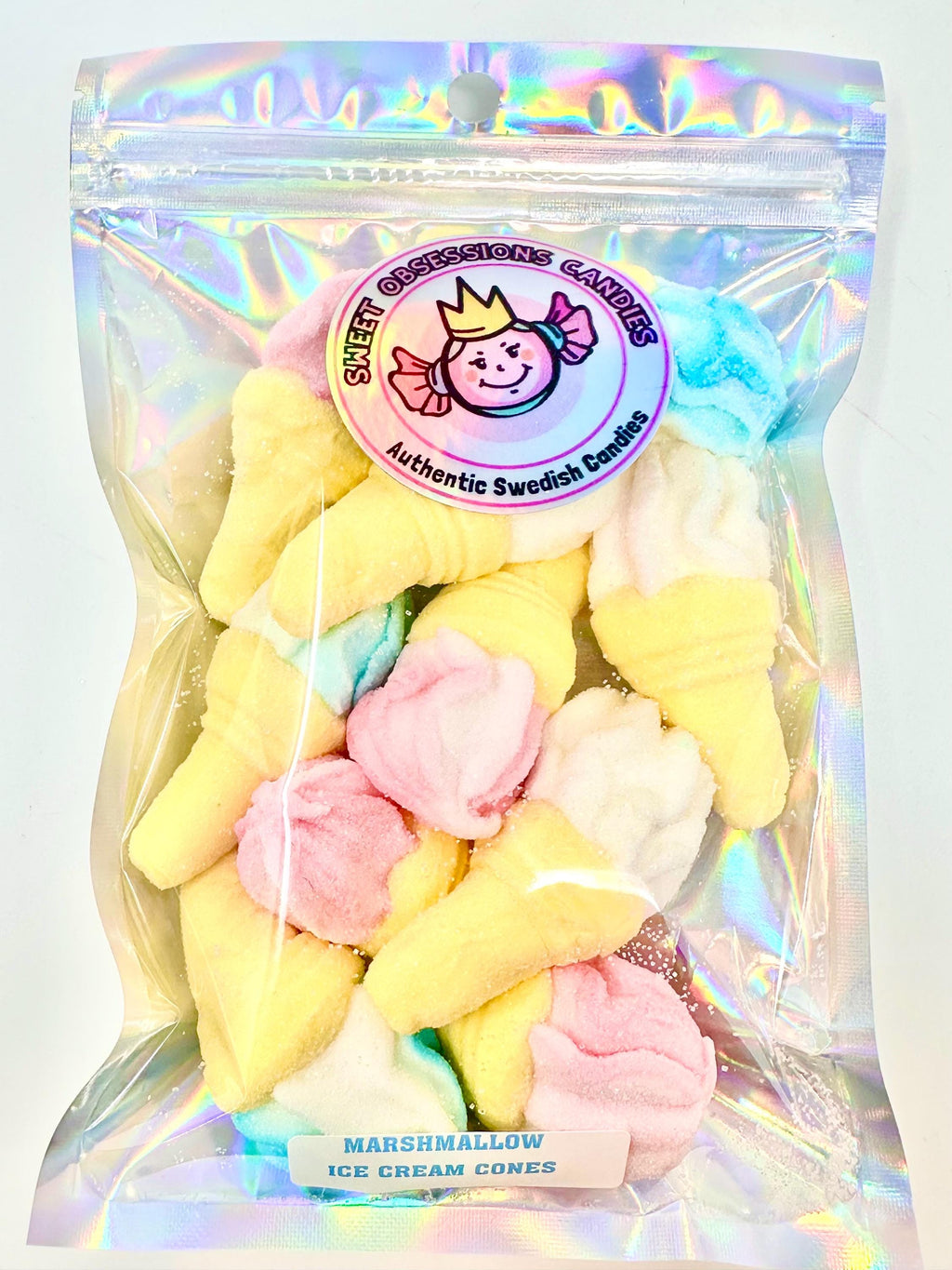 Sugar Coated Marshmallow Ice Cream Cones: Vanilla Flavored, Gluten-Free