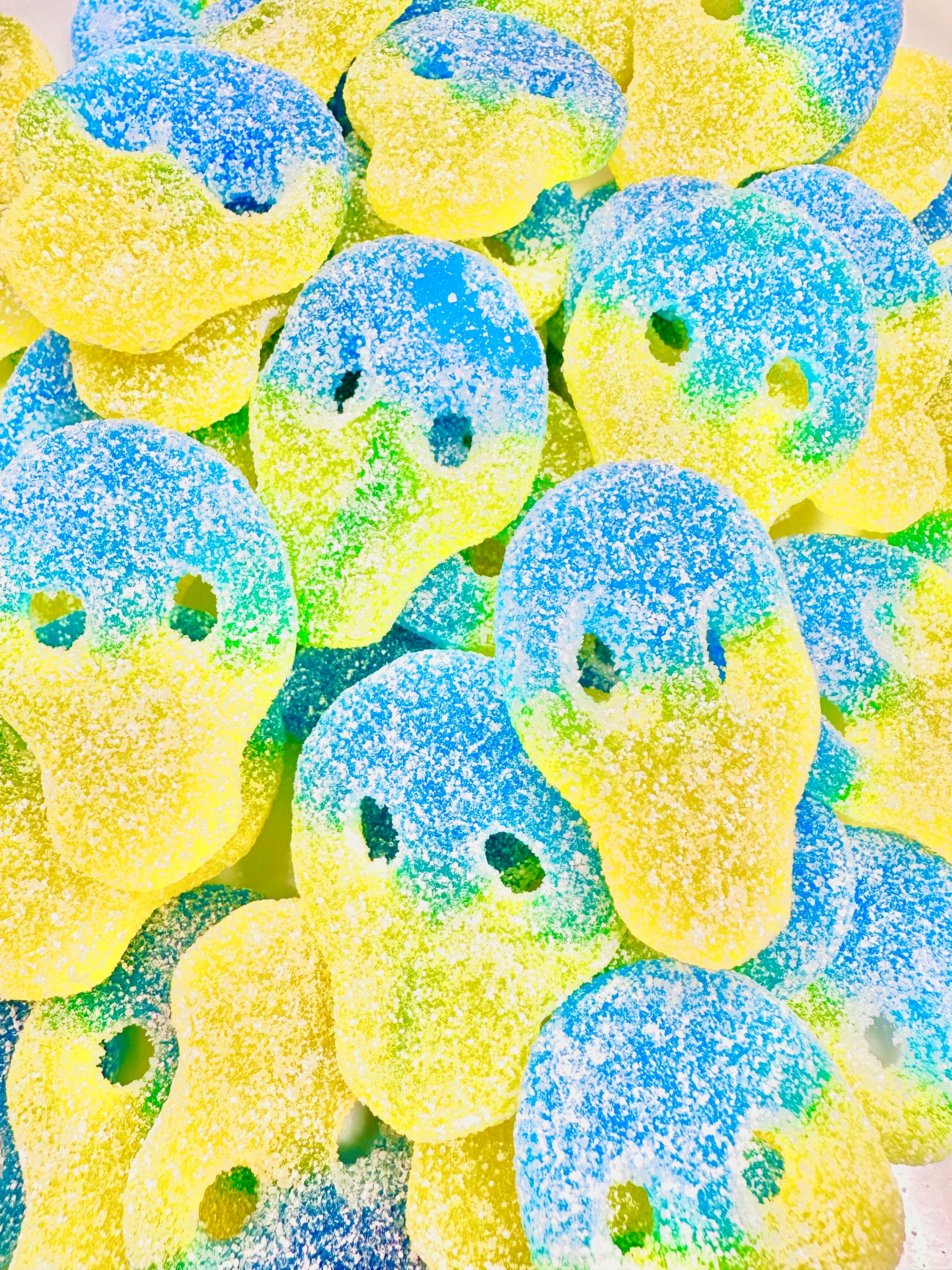 Sour Swedish Skull Gummies: Blue Raspberry Lemon Candy