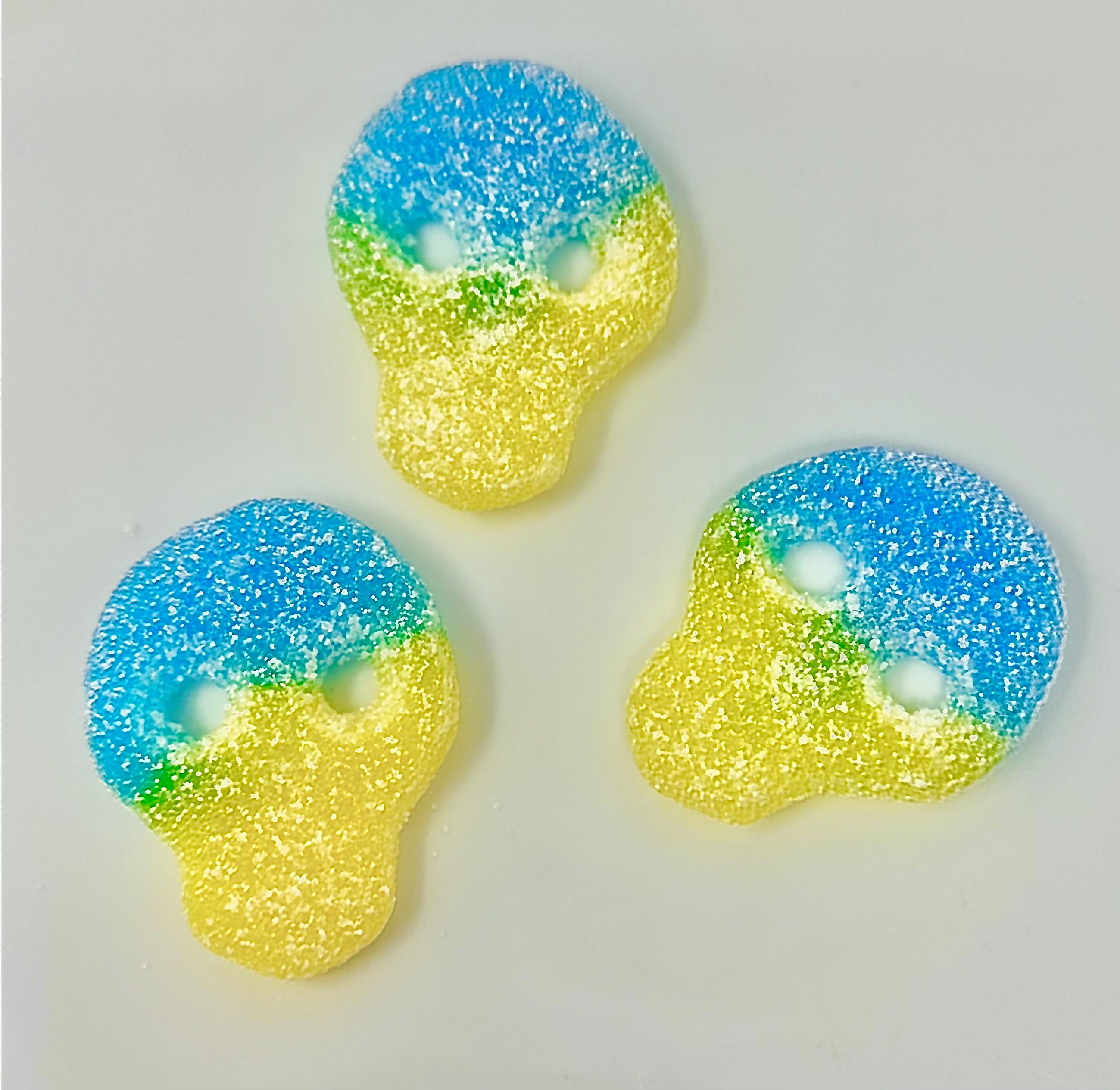 Sour Swedish Skull Gummies: Blue Raspberry Lemon Candy