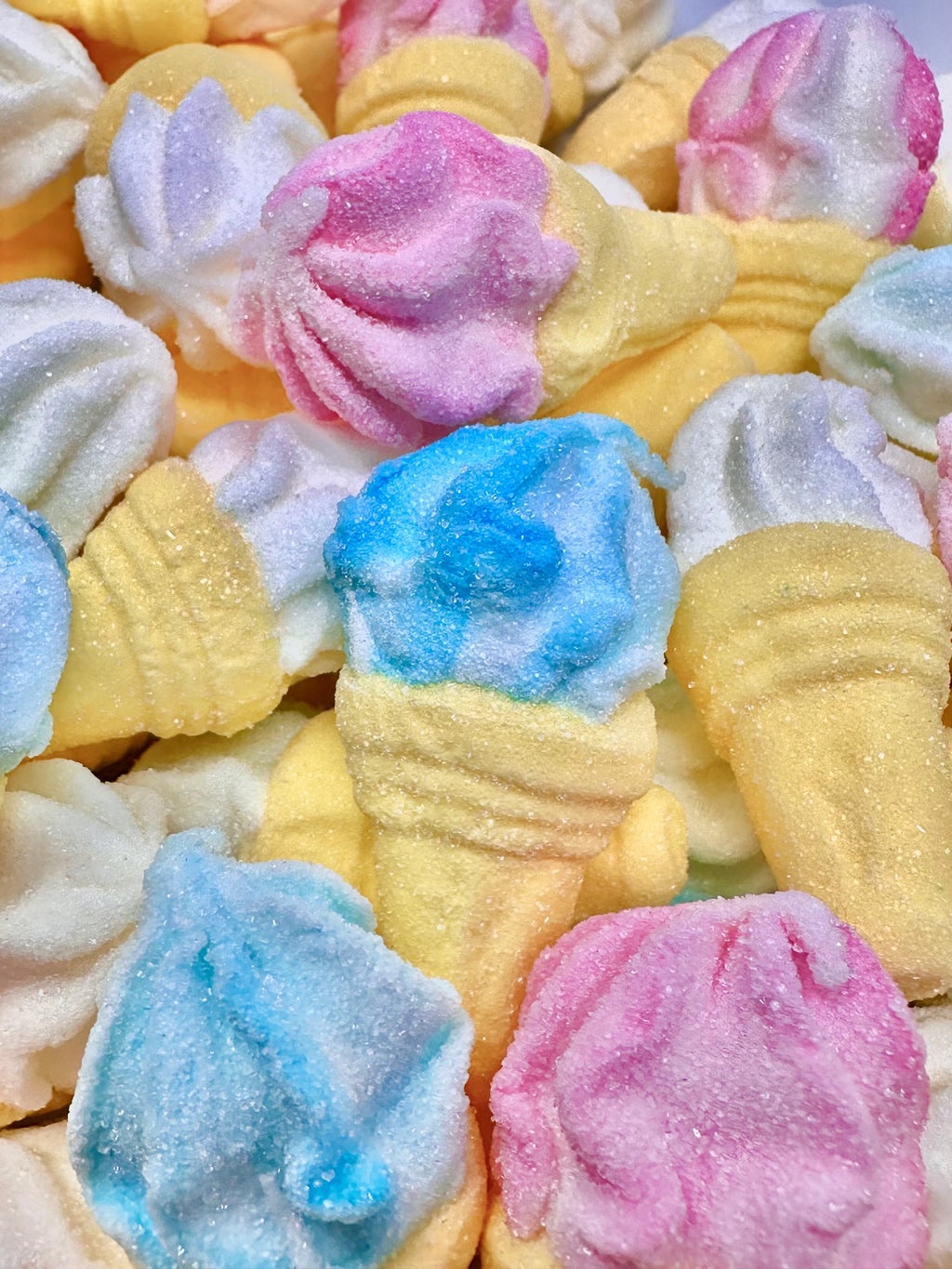 Sugar Coated Marshmallow Ice Cream Cones: Vanilla Flavored, Gluten-Free