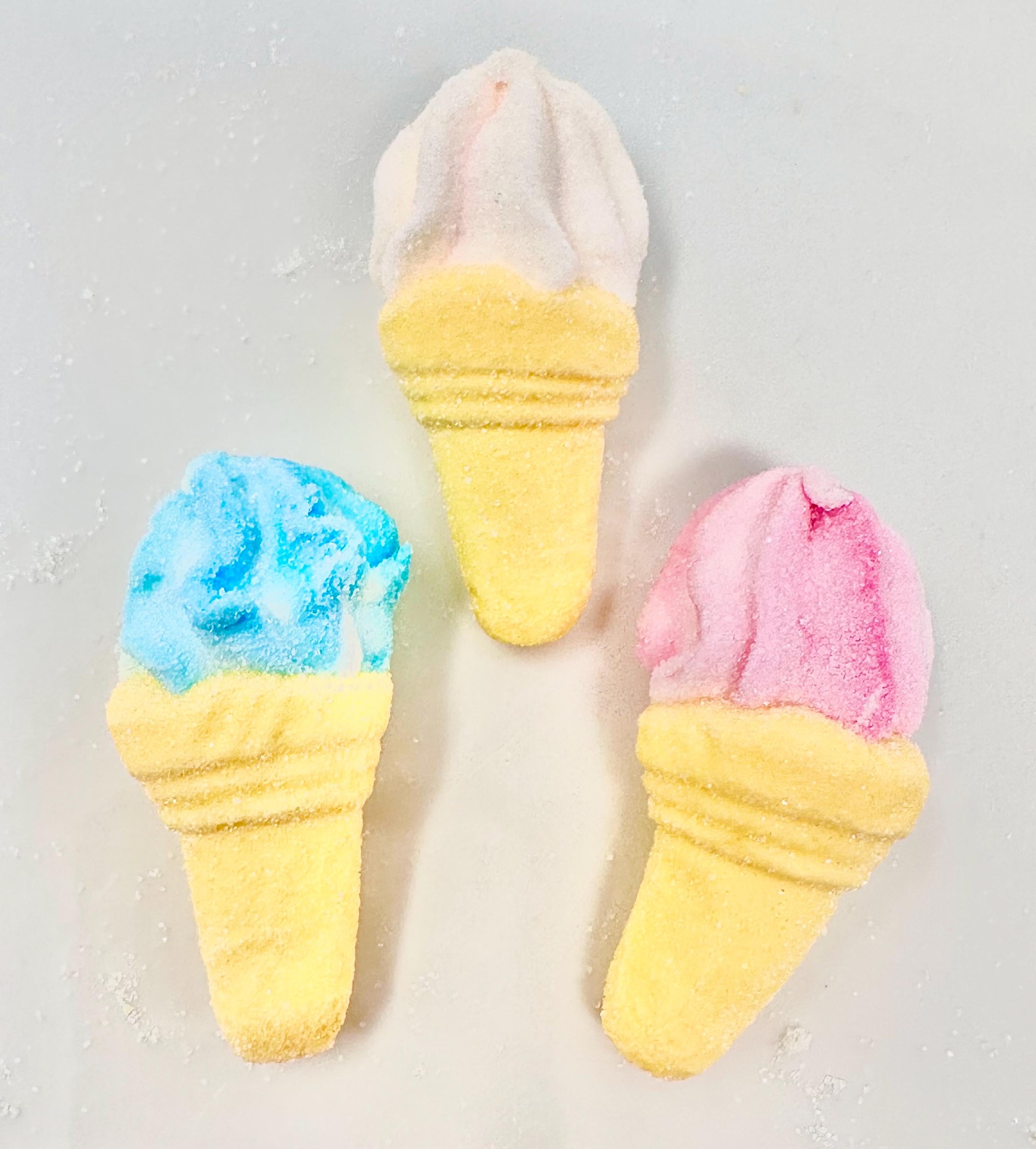 Sugar Coated Marshmallow Ice Cream Cones: Vanilla Flavored, Gluten-Free