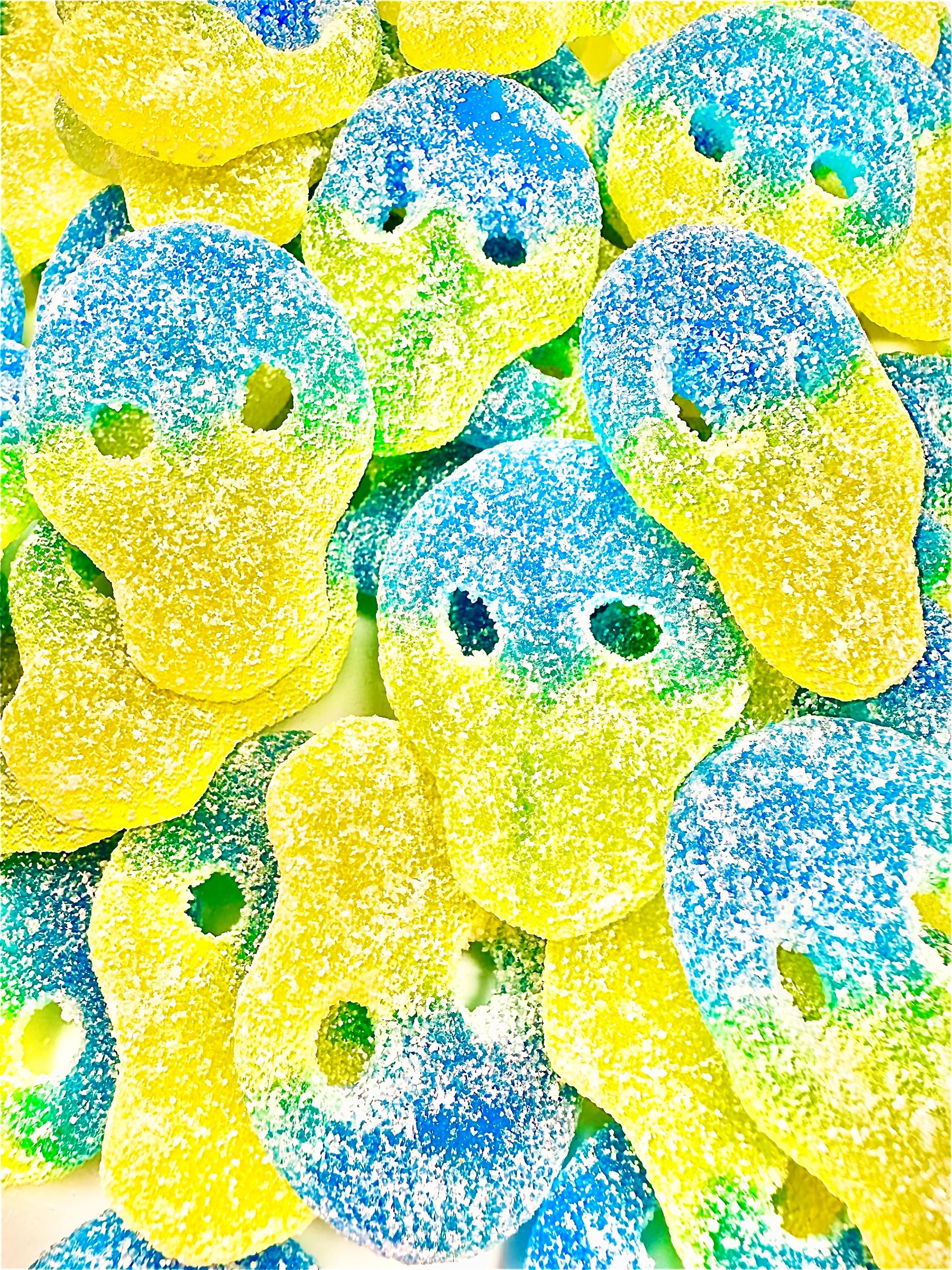 Sour Swedish Skull Gummies: Blue Raspberry Lemon Candy