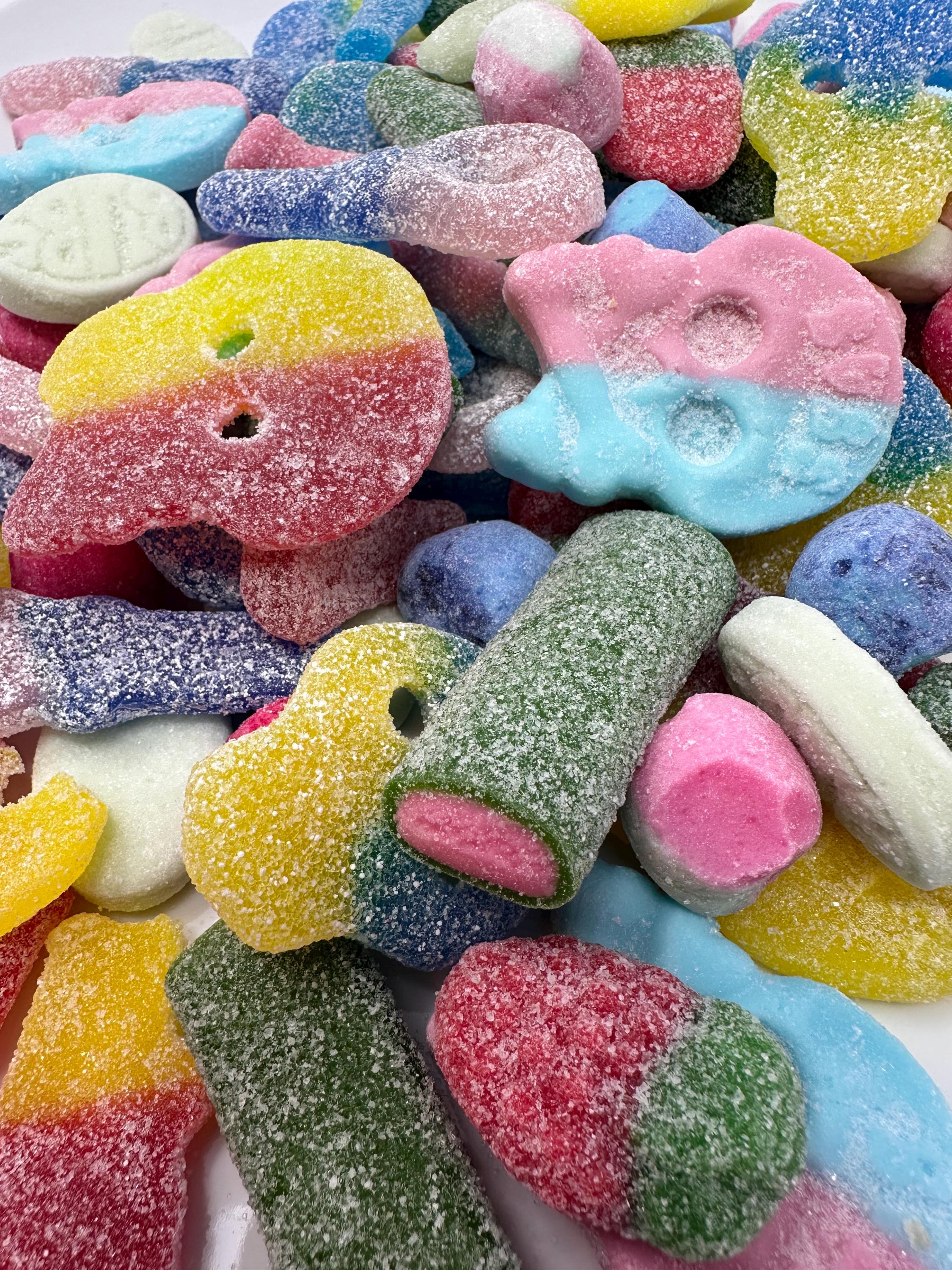 Sweet Obsessions SOUR Mix: Our most popular sour swedish candies, including Bubs and Skullys!