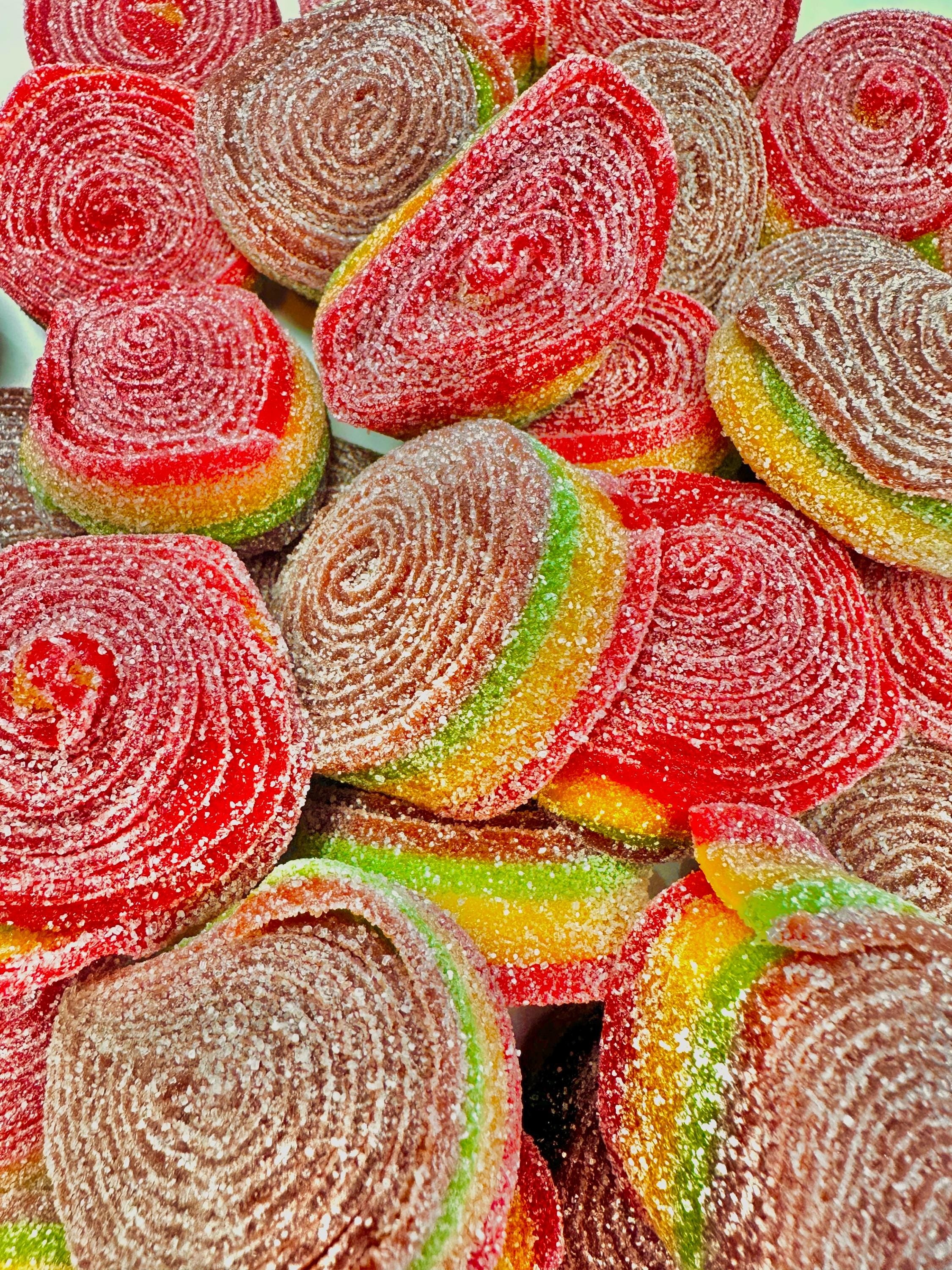 Swedish Sour Gummy Rainbow Rolls: Fruity Candy