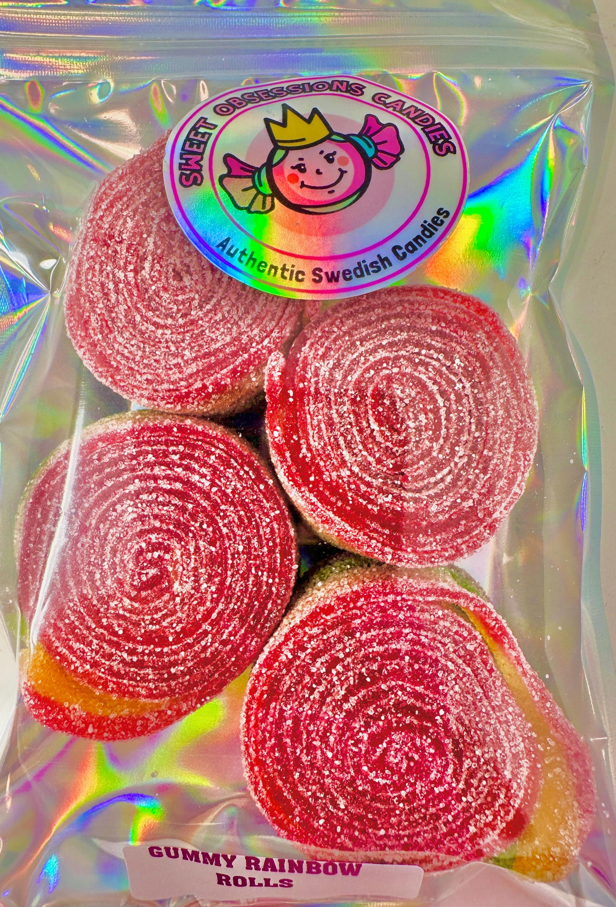 Swedish Sour Gummy Rainbow Rolls: Fruity Candy