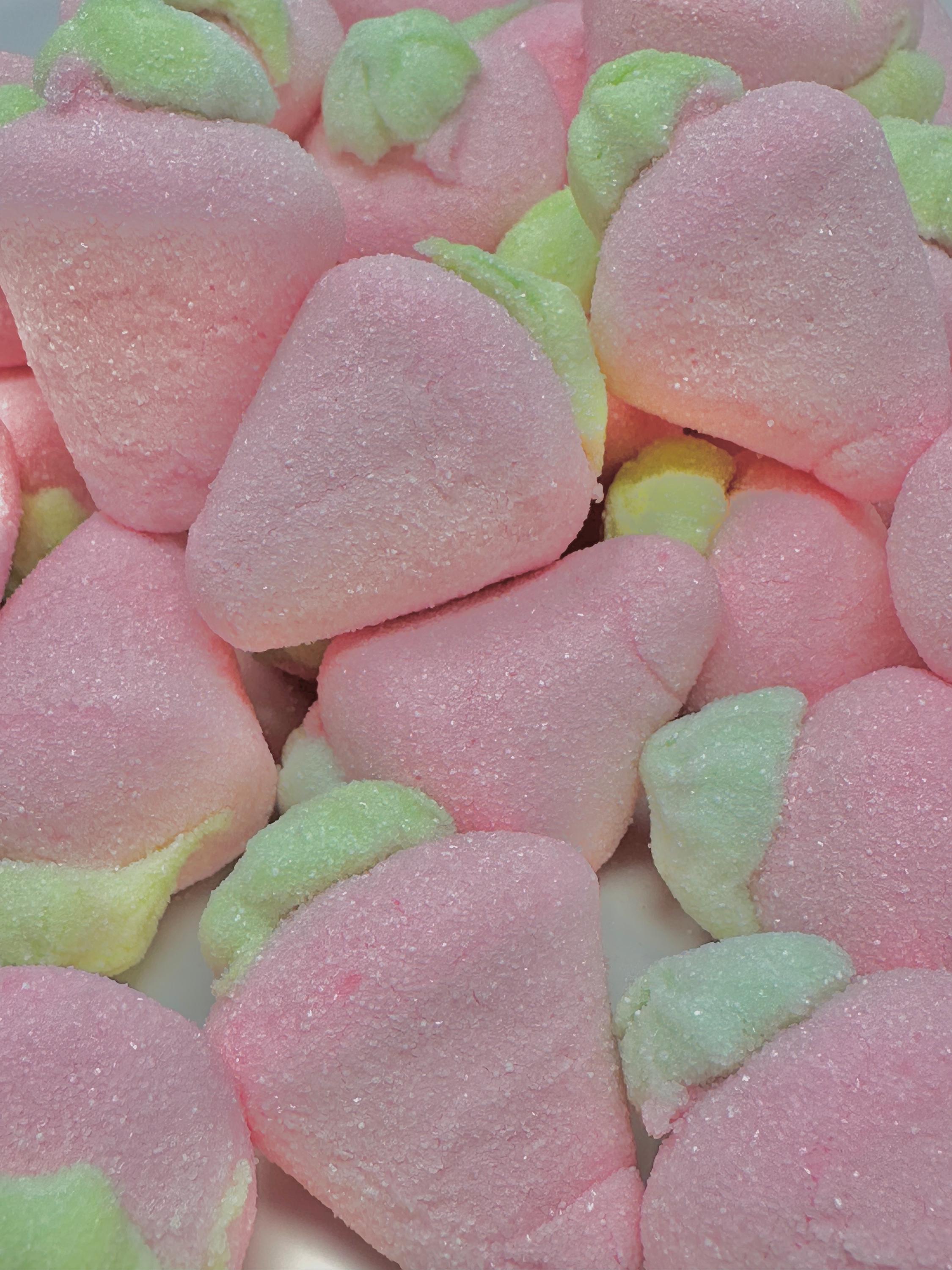 Jumbo Strawberry Marshmallows: Sugar-Coated Candy