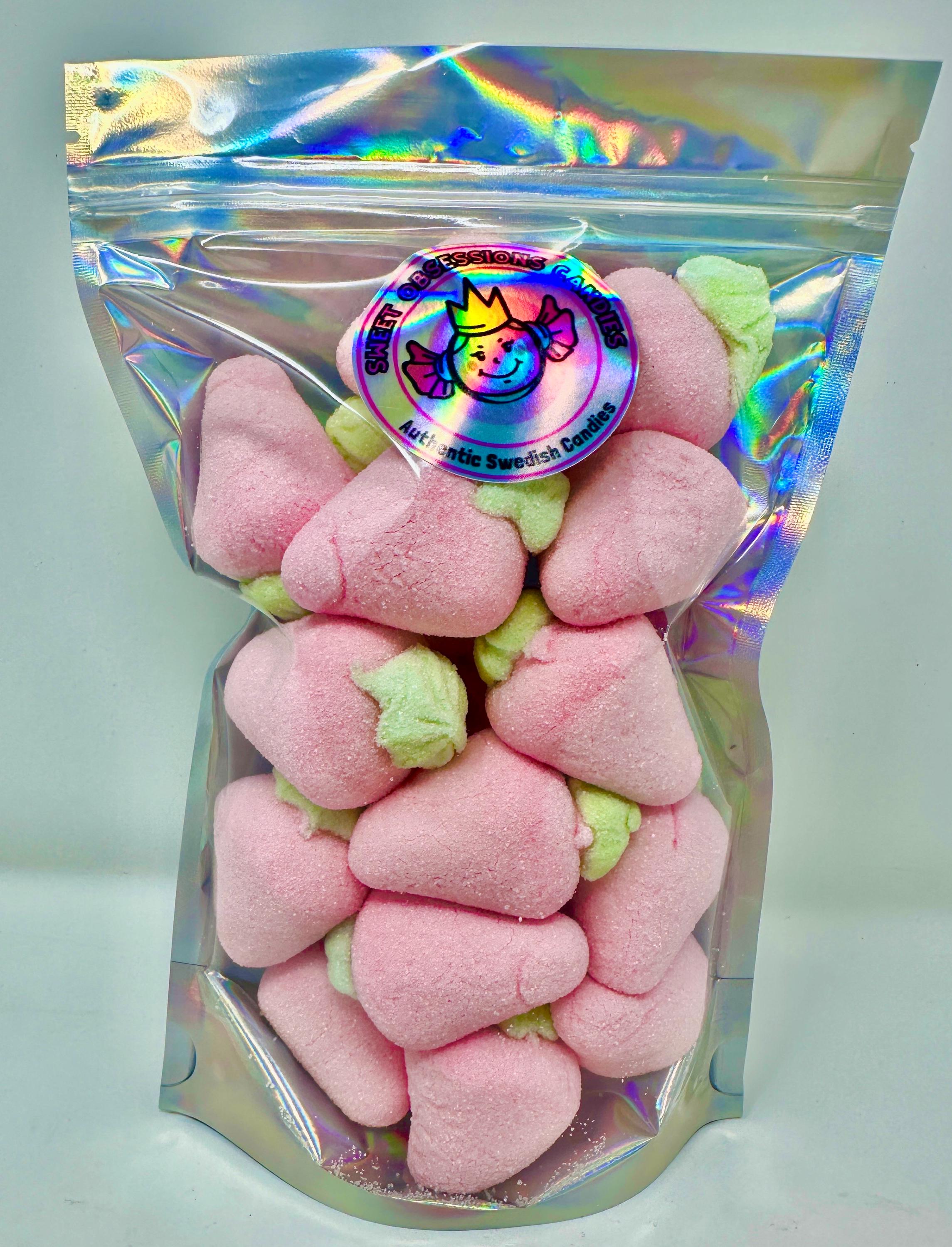 Jumbo Strawberry Marshmallows: Sugar-Coated Candy