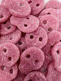 Sour Raspberry Strawberry Skull Gummies: Swedish Candy