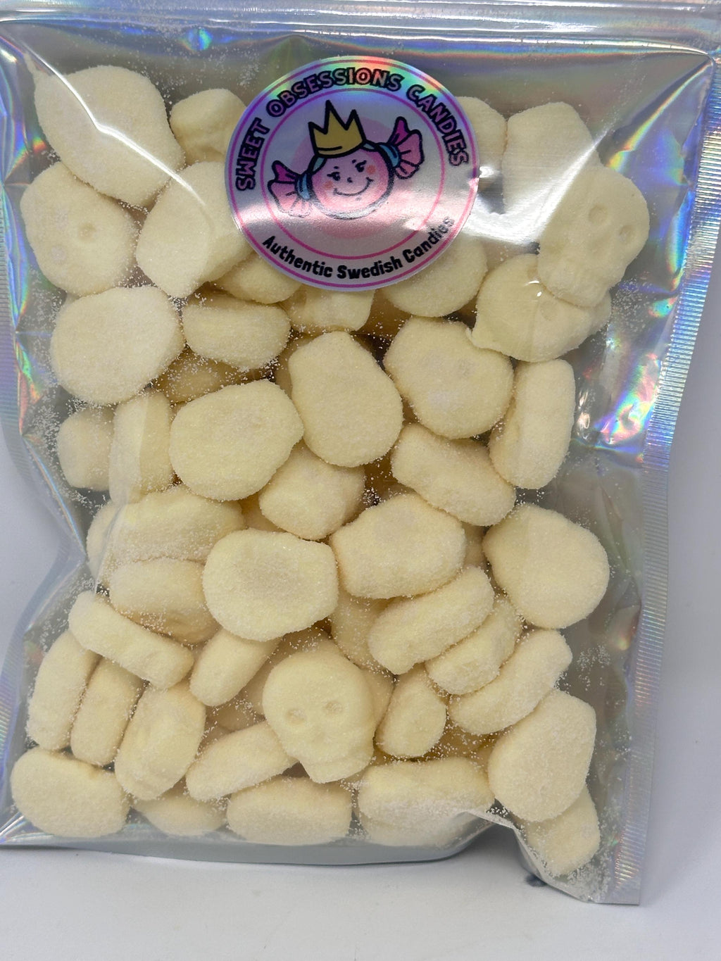 Swedish Sour Tropical Skulls Candy - Fizzy Foam Skummis, Mini Skulls