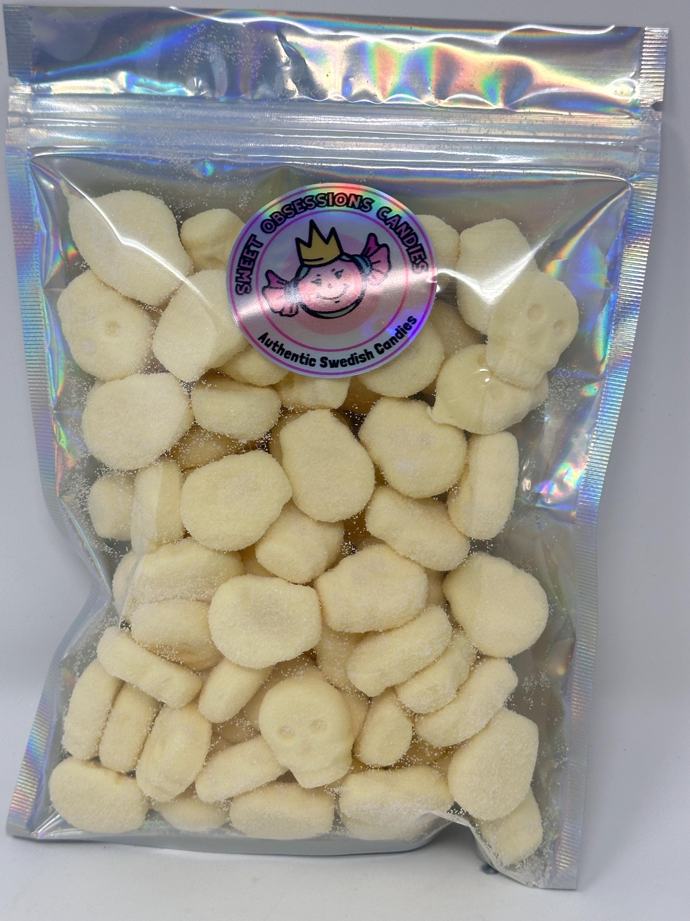 Swedish Sour Tropical Skulls Candy - Fizzy Foam Skummis, Mini Skulls
