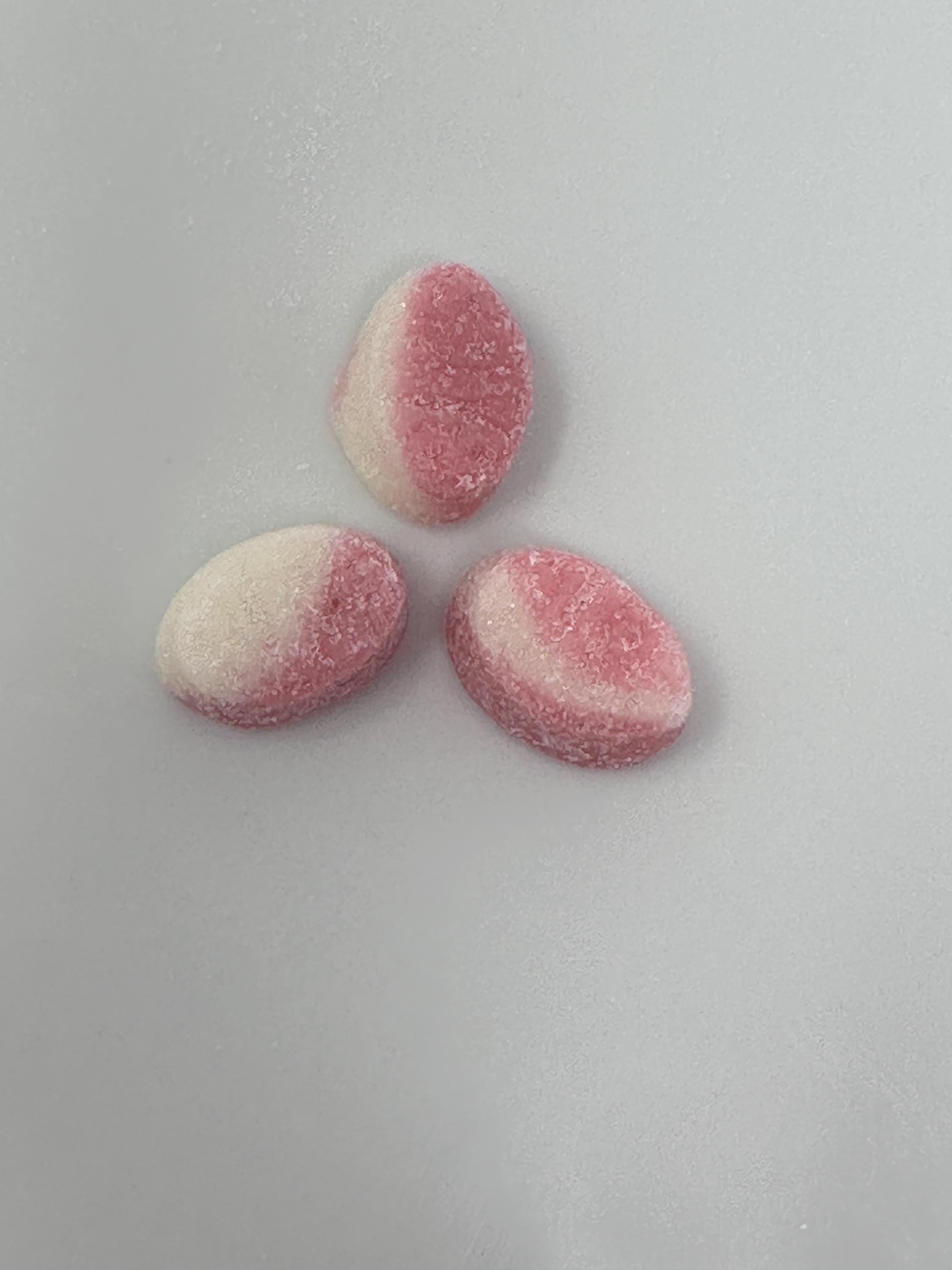 Bubs Mini Strawberry Vanilla Sour Ovals Swedish Candy Vegan Gummy Candy