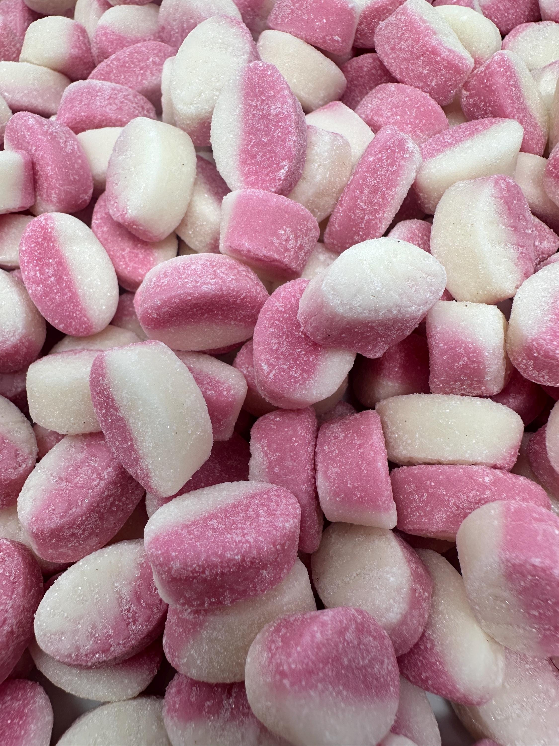 Bubs Mini Strawberry Vanilla Sour Ovals Swedish Candy Vegan Gummy Candy