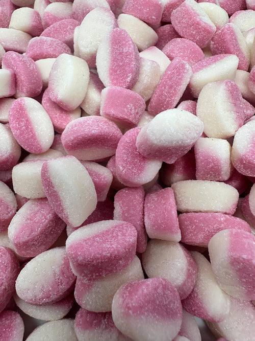 Bubs Mini Strawberry Vanilla Sour Ovals Swedish Candy Vegan Gummy Candy
