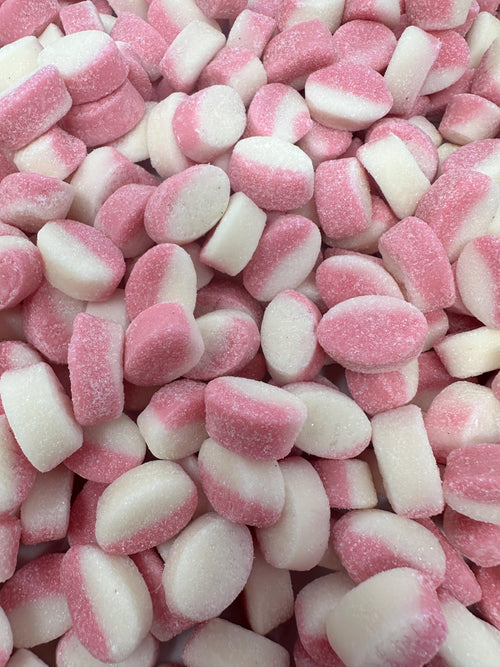 Bubs Mini Strawberry Vanilla Sour Ovals Swedish Candy Vegan Gummy Candy