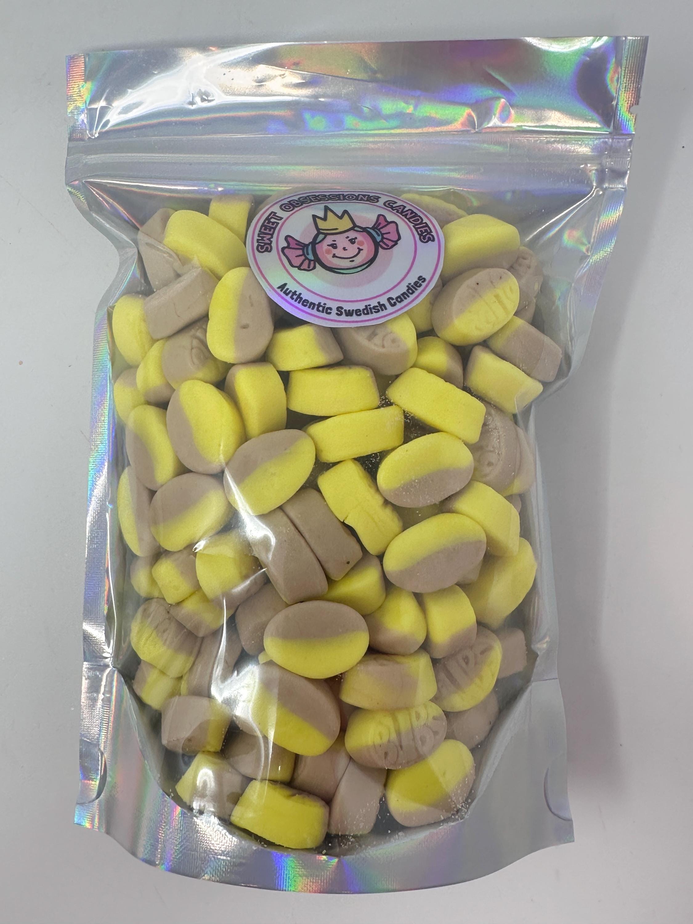 Bubs Mini Banana Toffee Oval Swedish Candy Vegan Gummy Candy