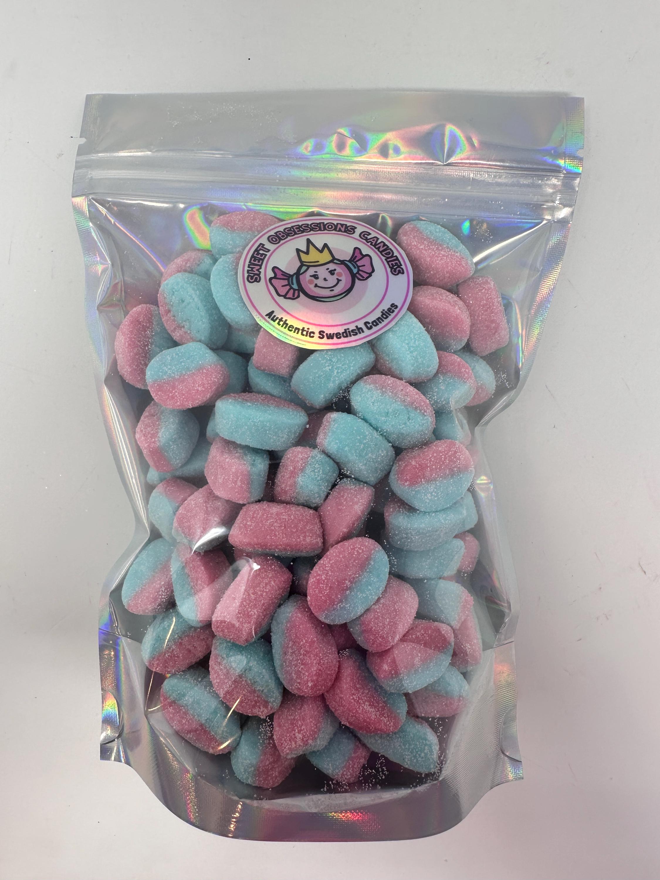 Bubs Mini Raspberry Blueberry Oval Swedish Candy Vegan Gummy Candy
