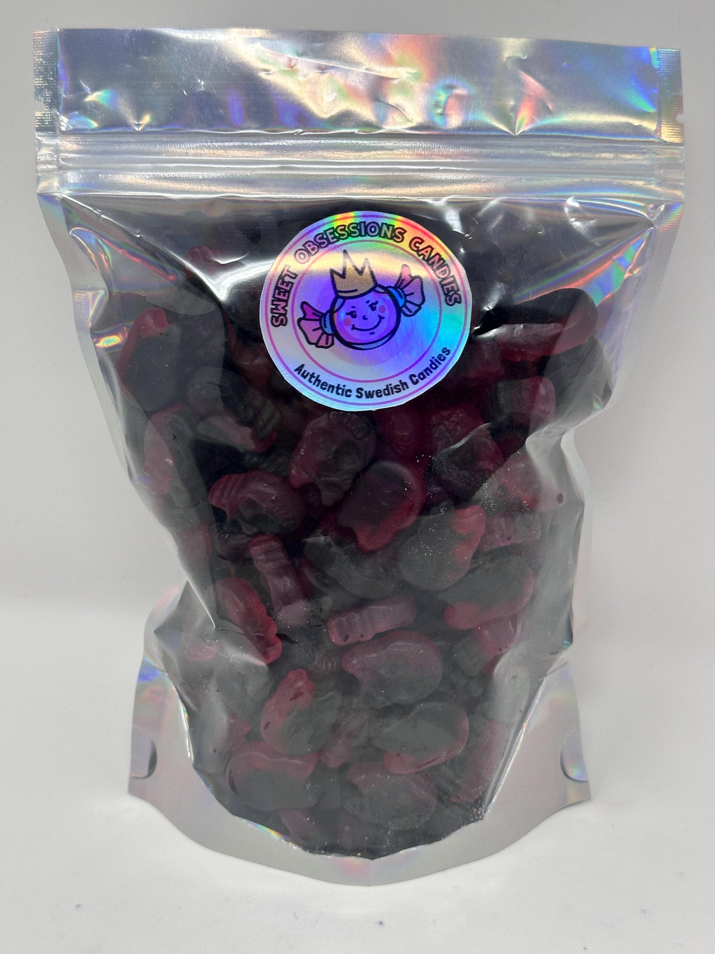 Bubs Mini Skulls Raspberry Licorice Swedish Candy Vegan Gummy Candy