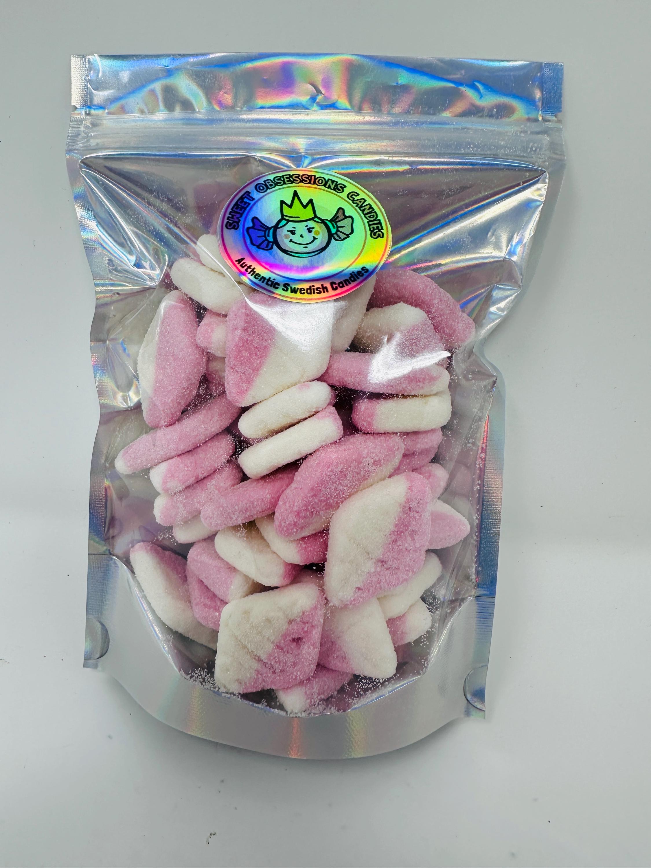 Bubs Strawberry Vanilla Sour Diamonds,  Swedish Candy – Fluffy Foam Perfection