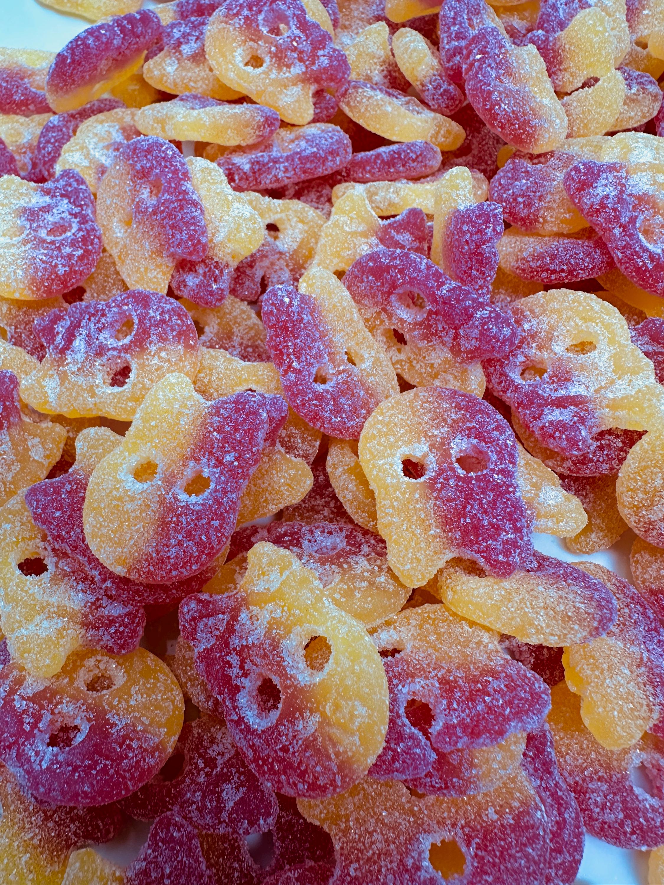 Bubs Sour Lemon Raspberry Mini Skulls, international Candy