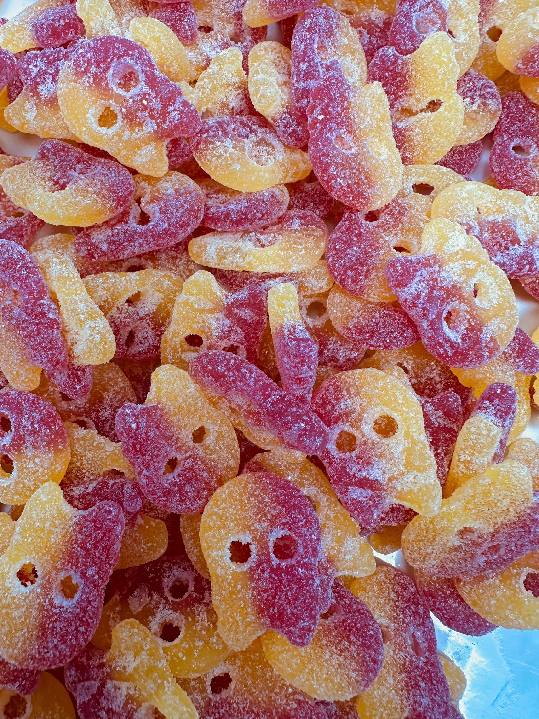 Bubs Sour Lemon Raspberry Mini Skulls, international Candy