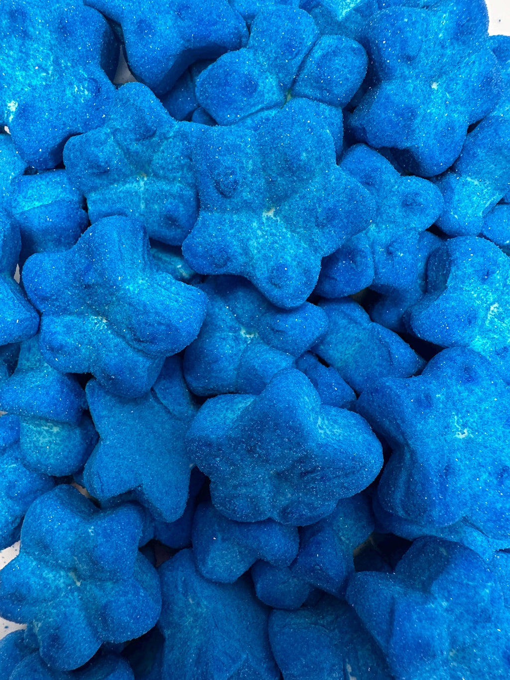Marshmallow Blue Tongue-Painting Stars – Wild Fruit Sparkle Mallows (Swedish Candy)