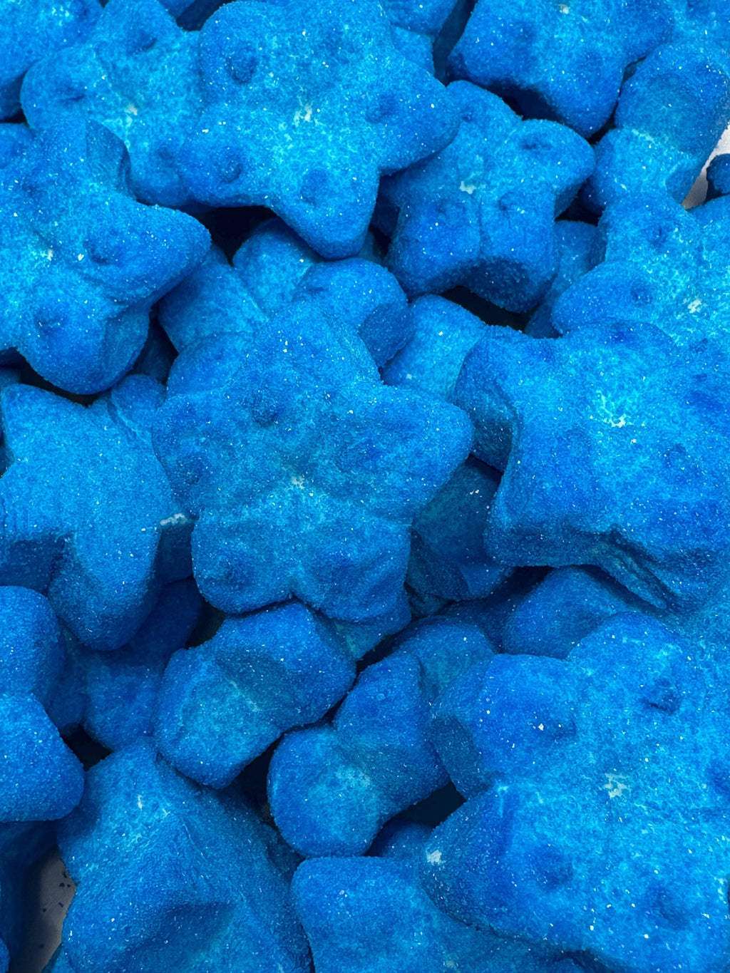 Marshmallow Blue Tongue-Painting Stars – Wild Fruit Sparkle Mallows (Swedish Candy)