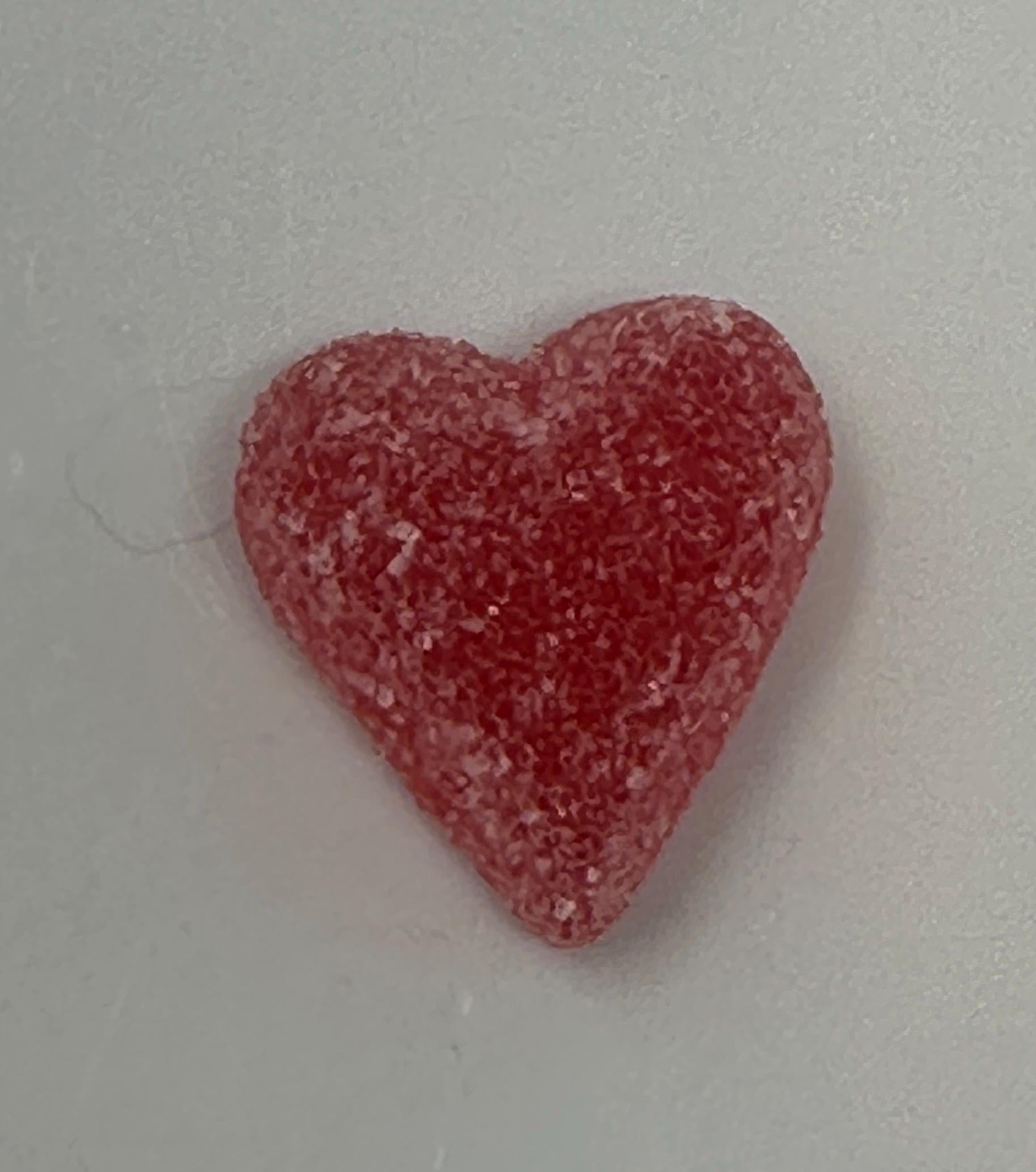 Swedish Sugar Sanded Raspberry Heart Candy | Scandinavian Jelly