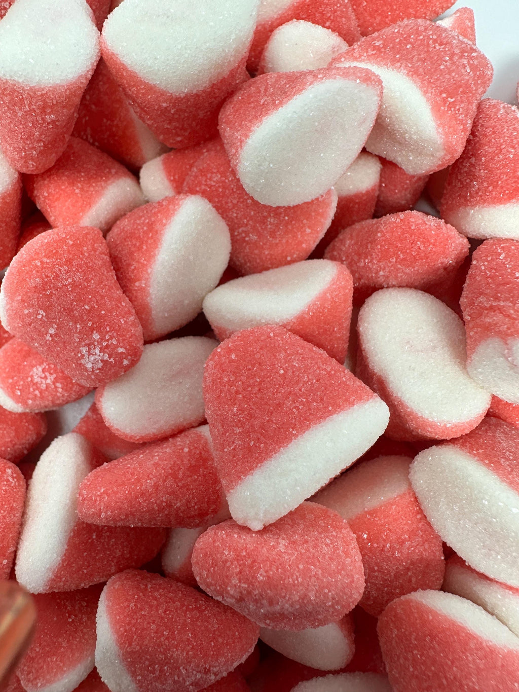 Swedish Strawberry Vanilla Drops | Pink & White Sugar-Coated Gummies | Gluten-Free Scandinavian Candy