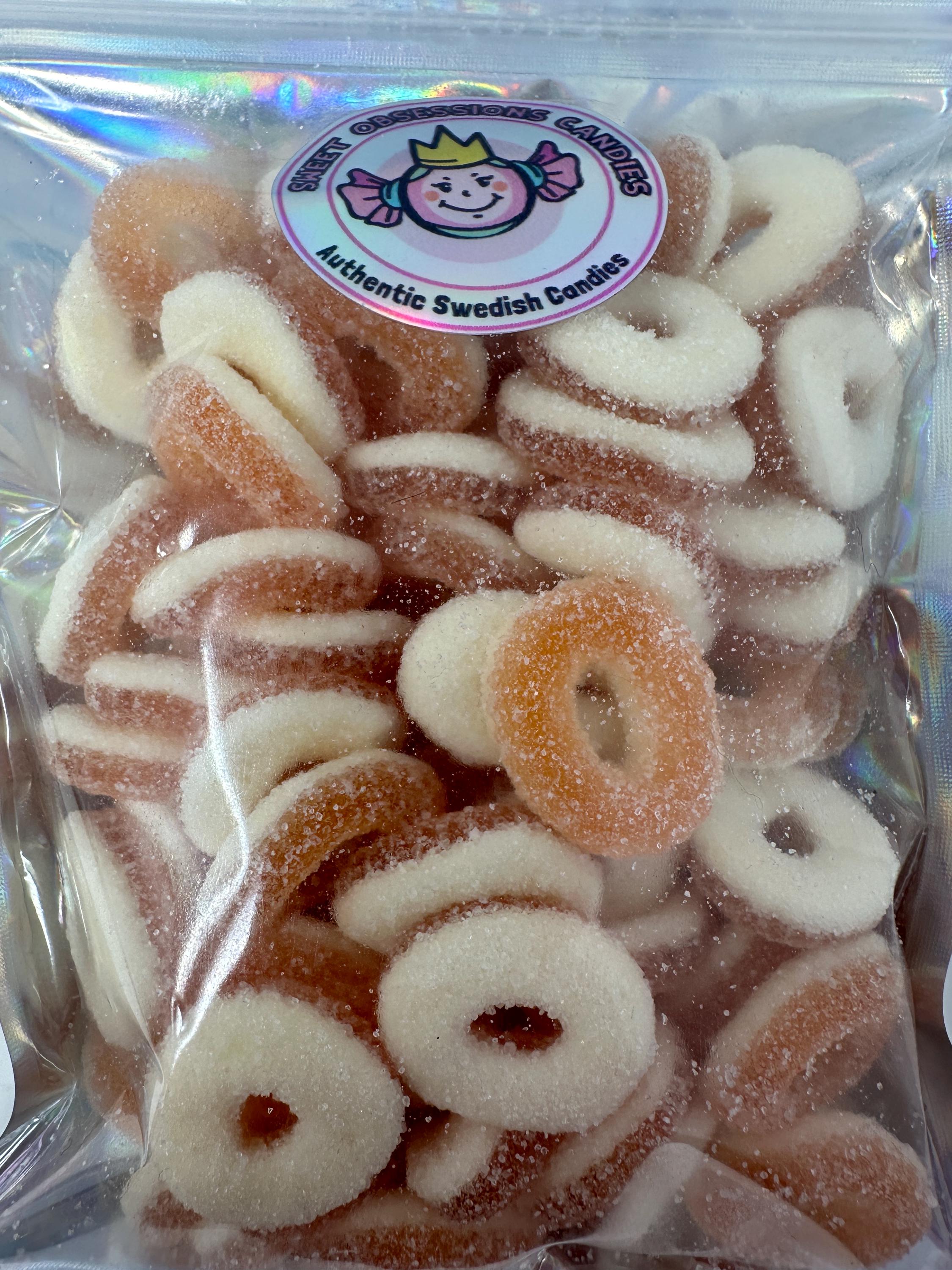 Sugar-Free Swedish Peach Rings | Imported Gummy Candy | Gluten-Free | Sweet Obsessions Candies