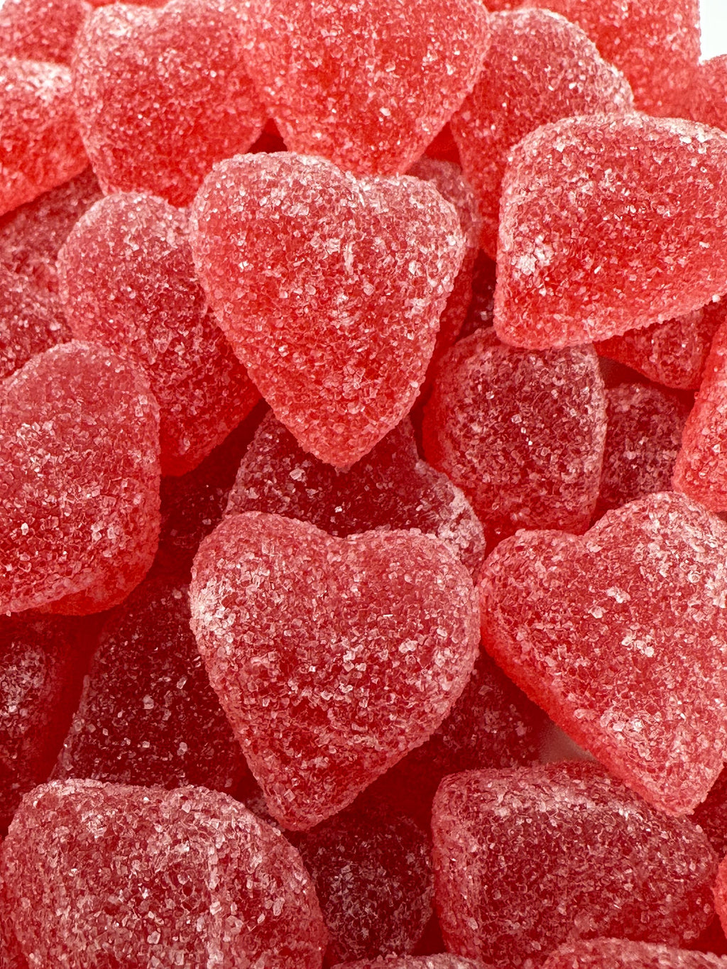 Swedish Sugar Sanded Raspberry Heart Candy | Scandinavian Jelly