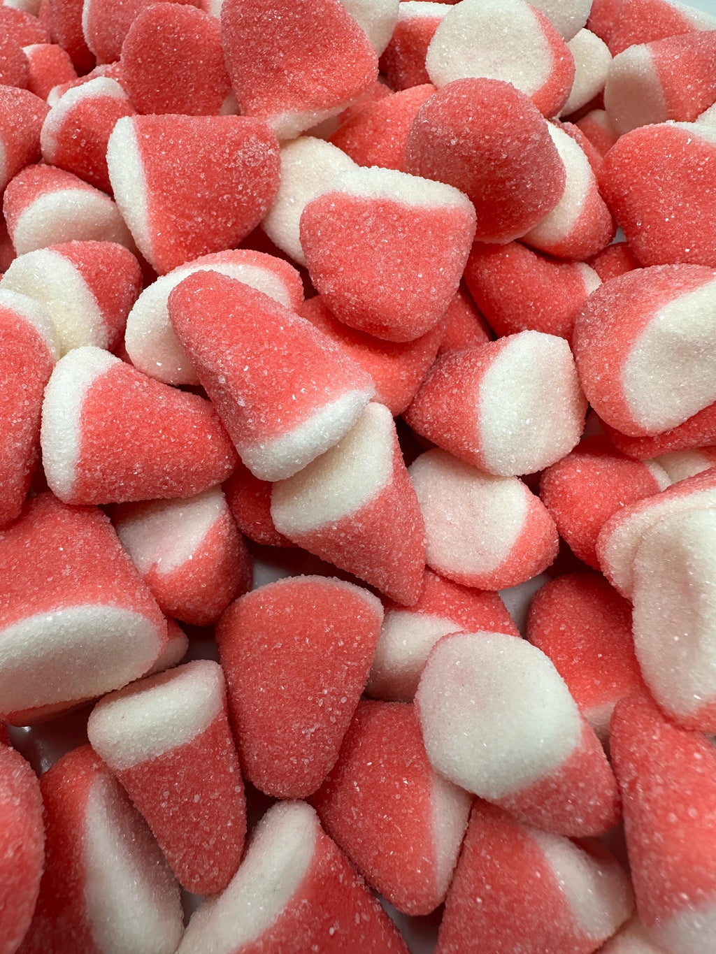 Swedish Strawberry Vanilla Drops | Pink & White Sugar-Coated Gummies | Gluten-Free Scandinavian Candy