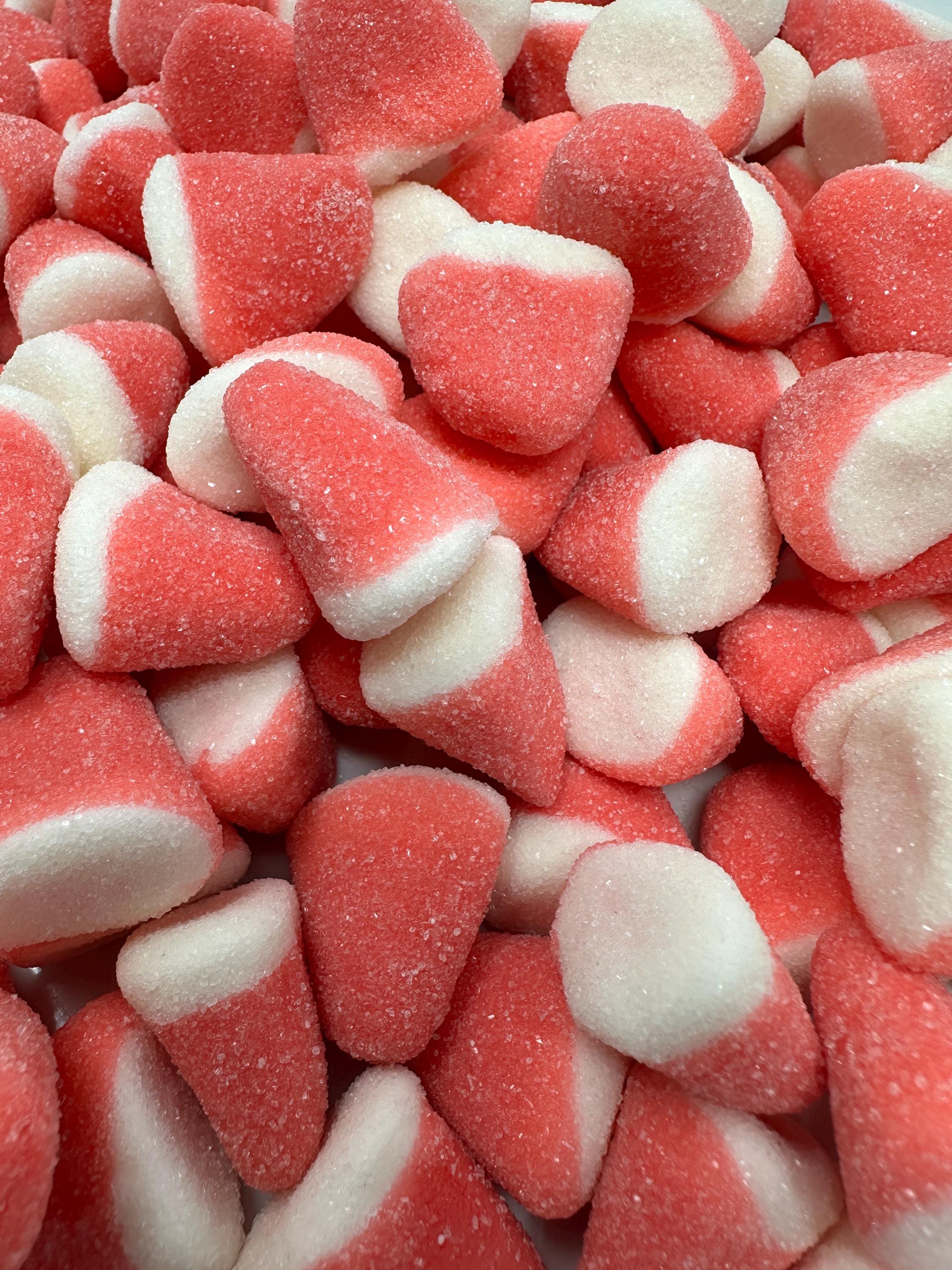 Swedish Strawberry Vanilla Drops | Pink & White Sugar-Coated Gummies | Gluten-Free Scandinavian Candy