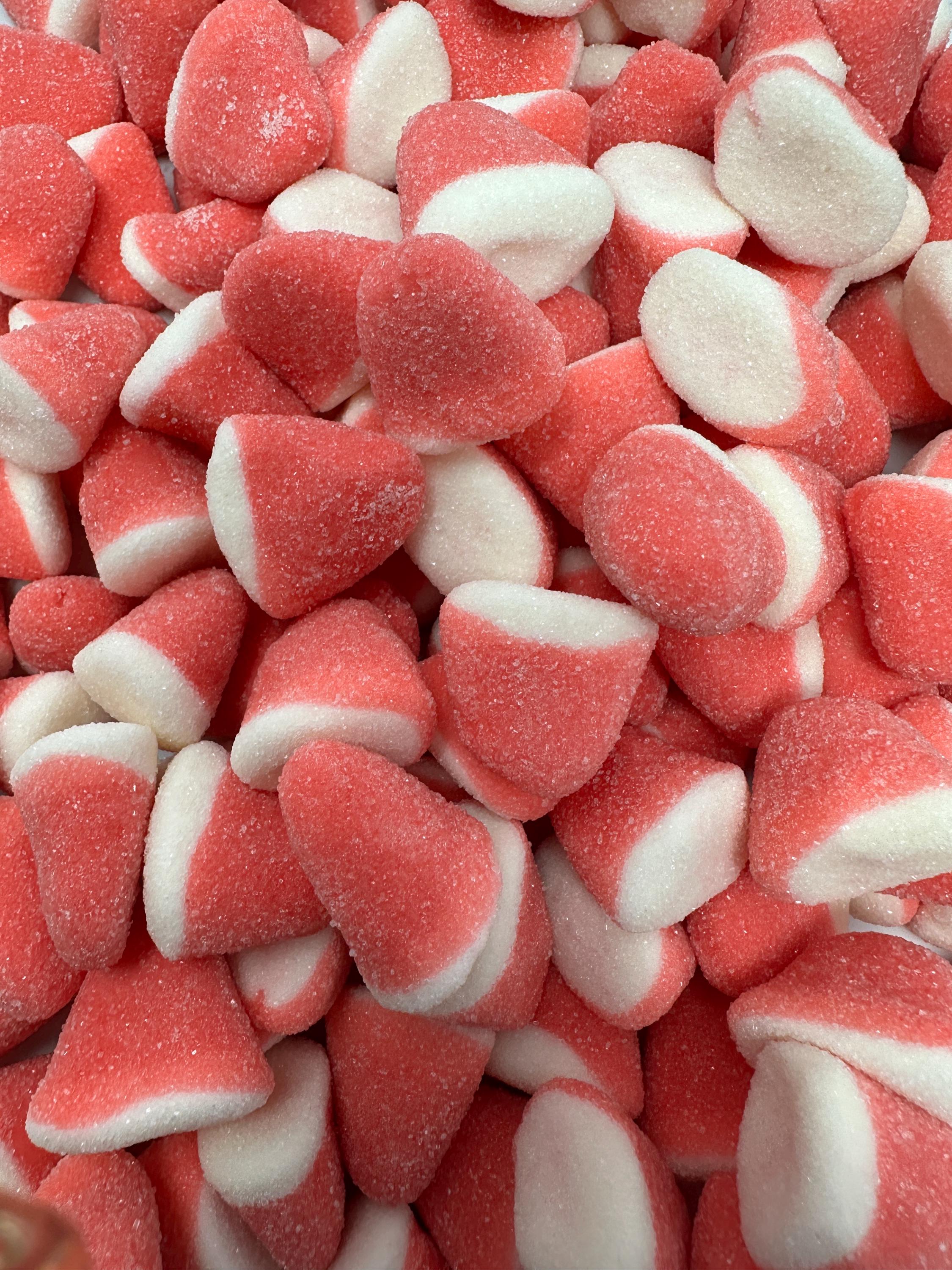 Swedish Strawberry Vanilla Drops | Pink & White Sugar-Coated Gummies | Gluten-Free Scandinavian Candy