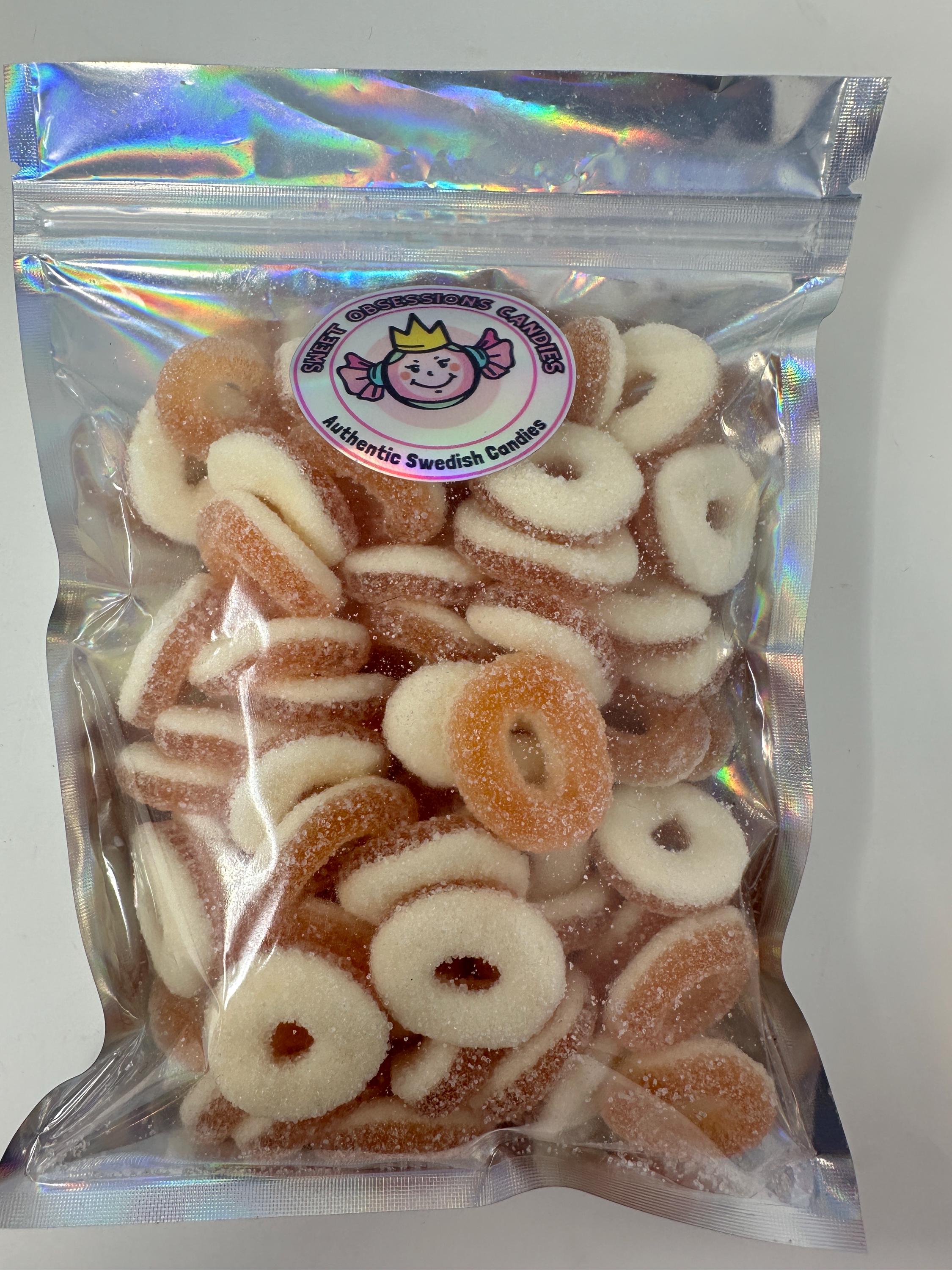 Sugar-Free Swedish Peach Rings | Imported Gummy Candy | Gluten-Free | Sweet Obsessions Candies