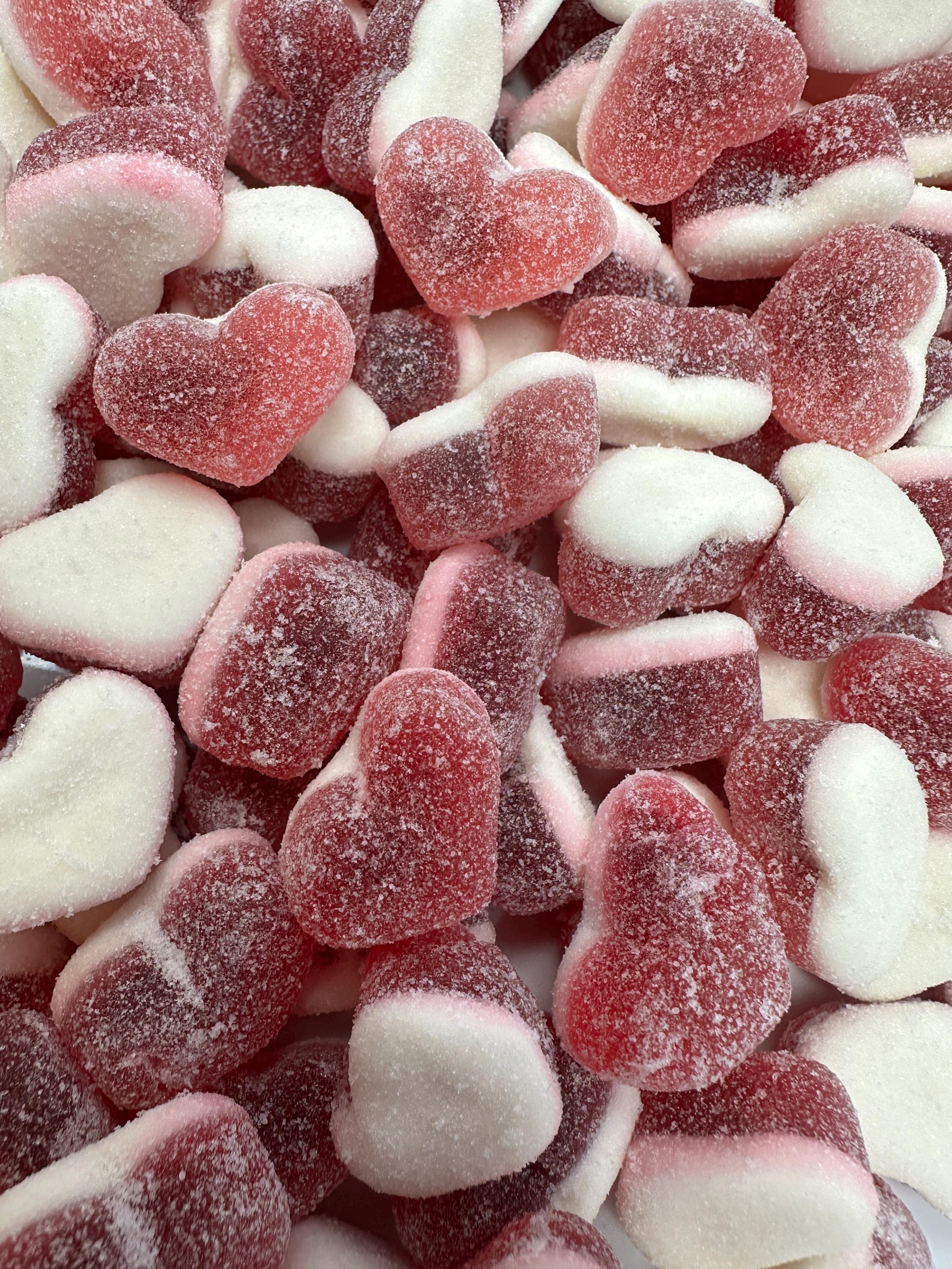 Swedish Sour Filled Strawberry Hearts | Sweet & Sour Jelly-Filled Gummy Candy