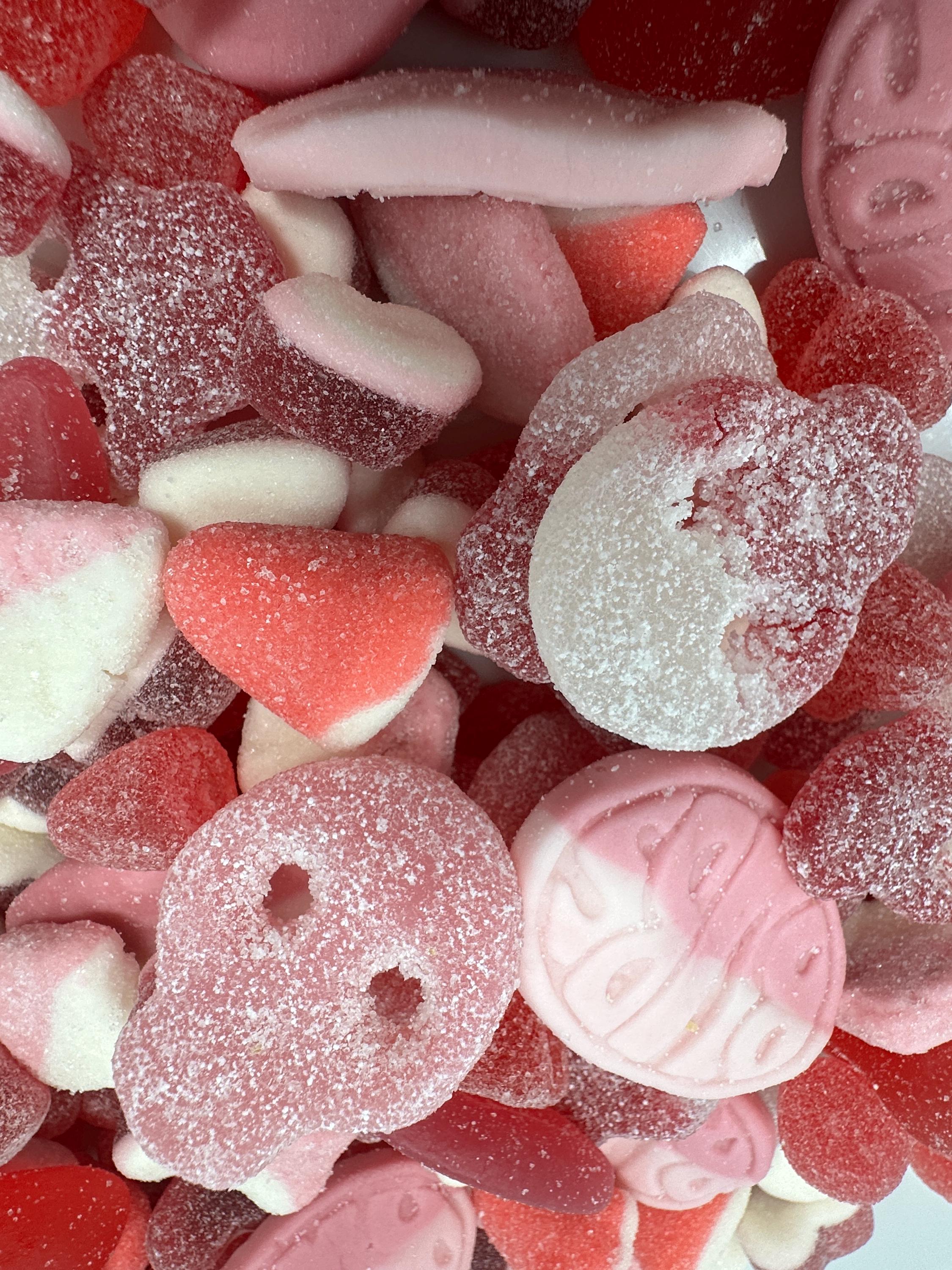 Berry Love Swedish Candy Mix – Raspberry, Strawberry Gummies, Sour Skulls, Hearts
