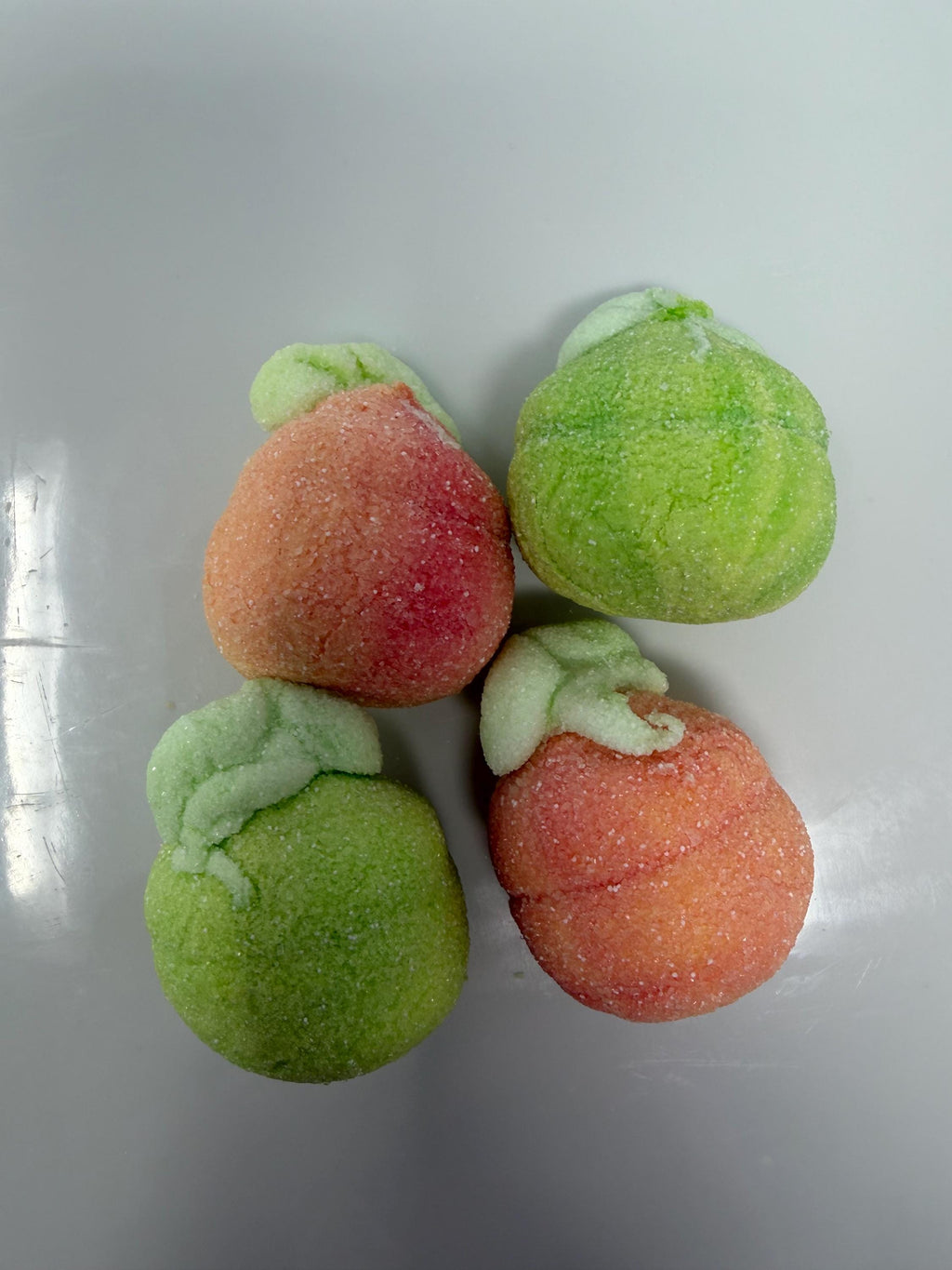 Swedish Marshmallow Jelly Fruits – Peach Apple Candy, Fluffy Foam Jelly Center