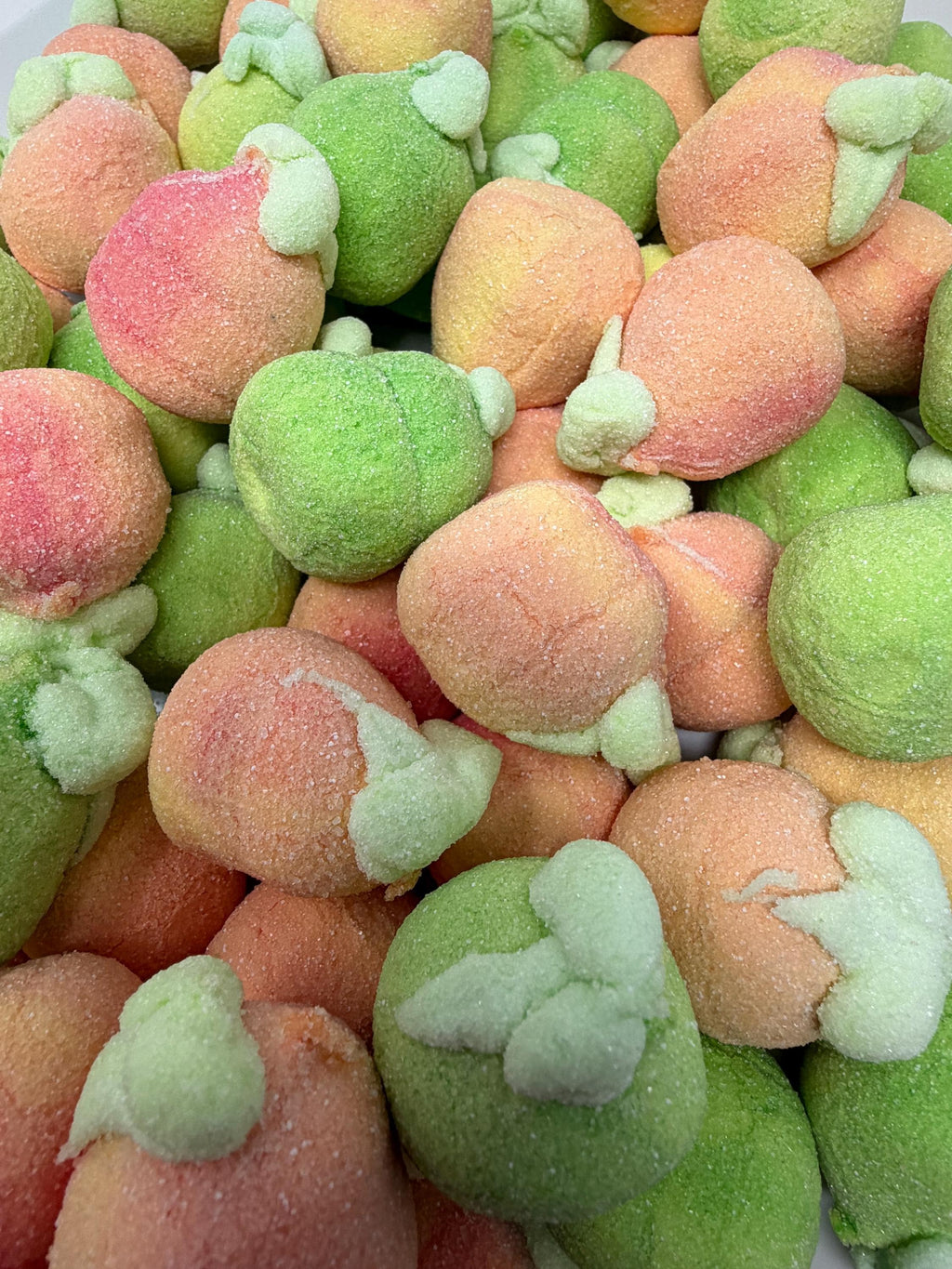 Swedish Marshmallow Jelly Fruits – Peach Apple Candy, Fluffy Foam Jelly Center